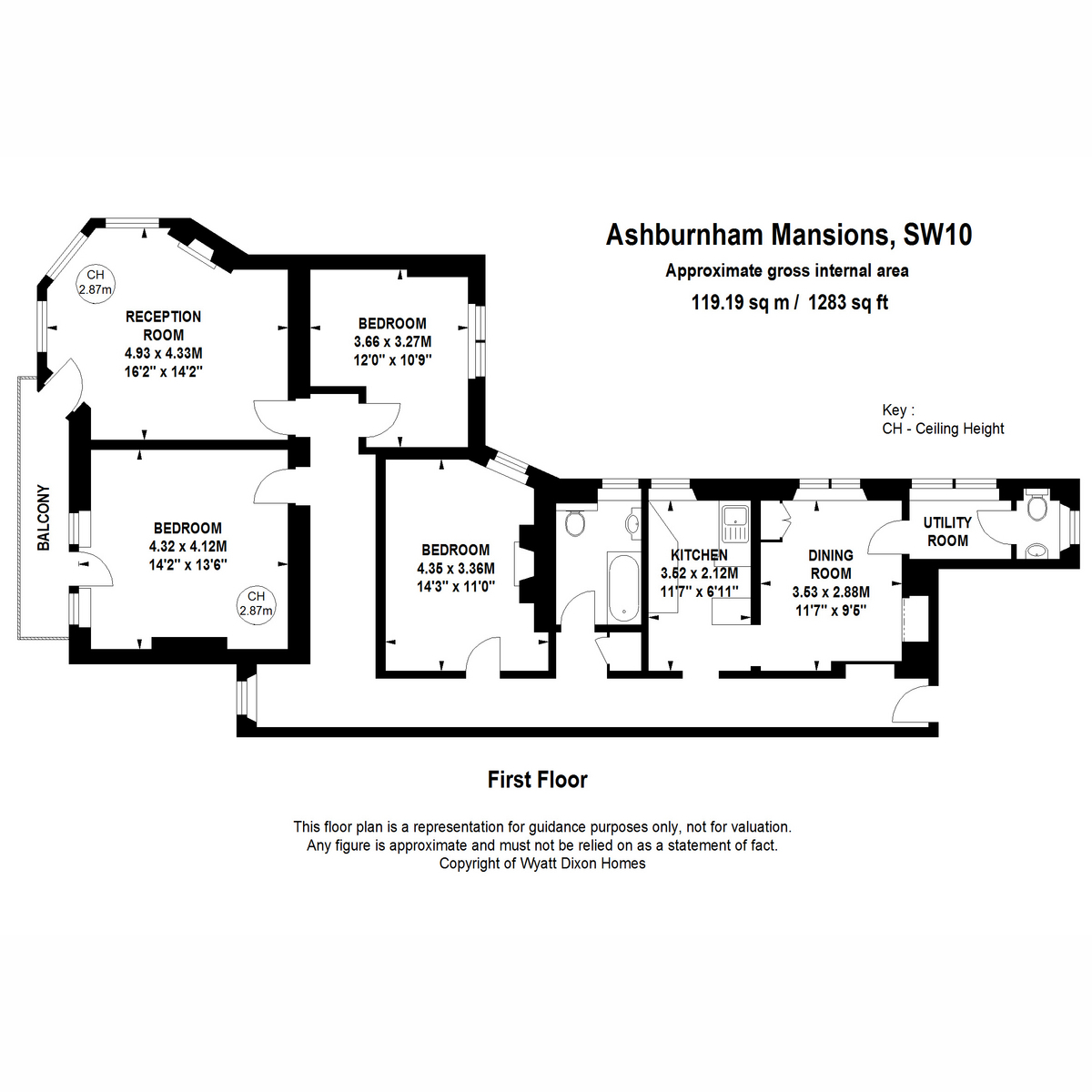 Flat 6, Ashburnham Mansions, Ashburnham Road, London floorplan
