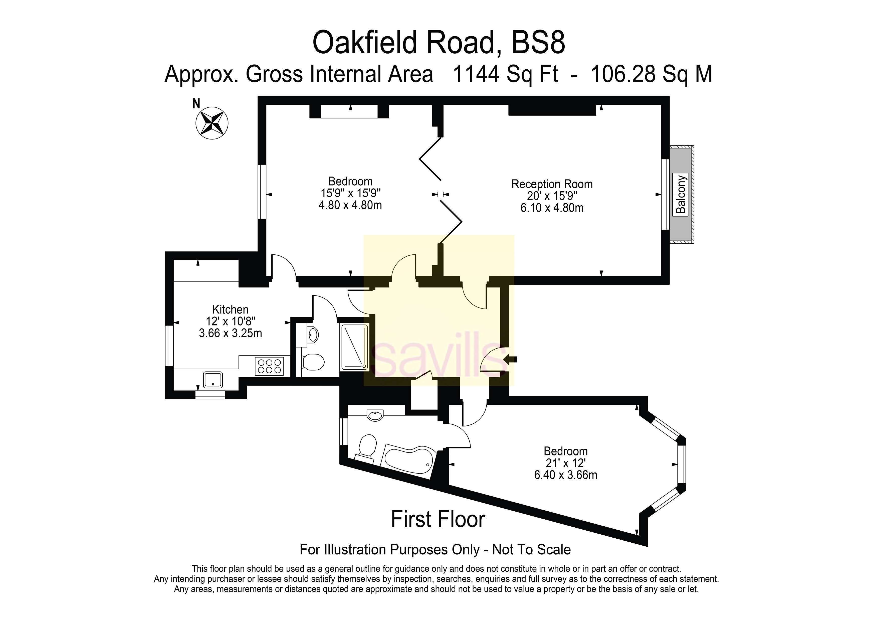 Flat 2, Pembroke Mansions, 1-3, Oakfield Road, Bristol floorplan