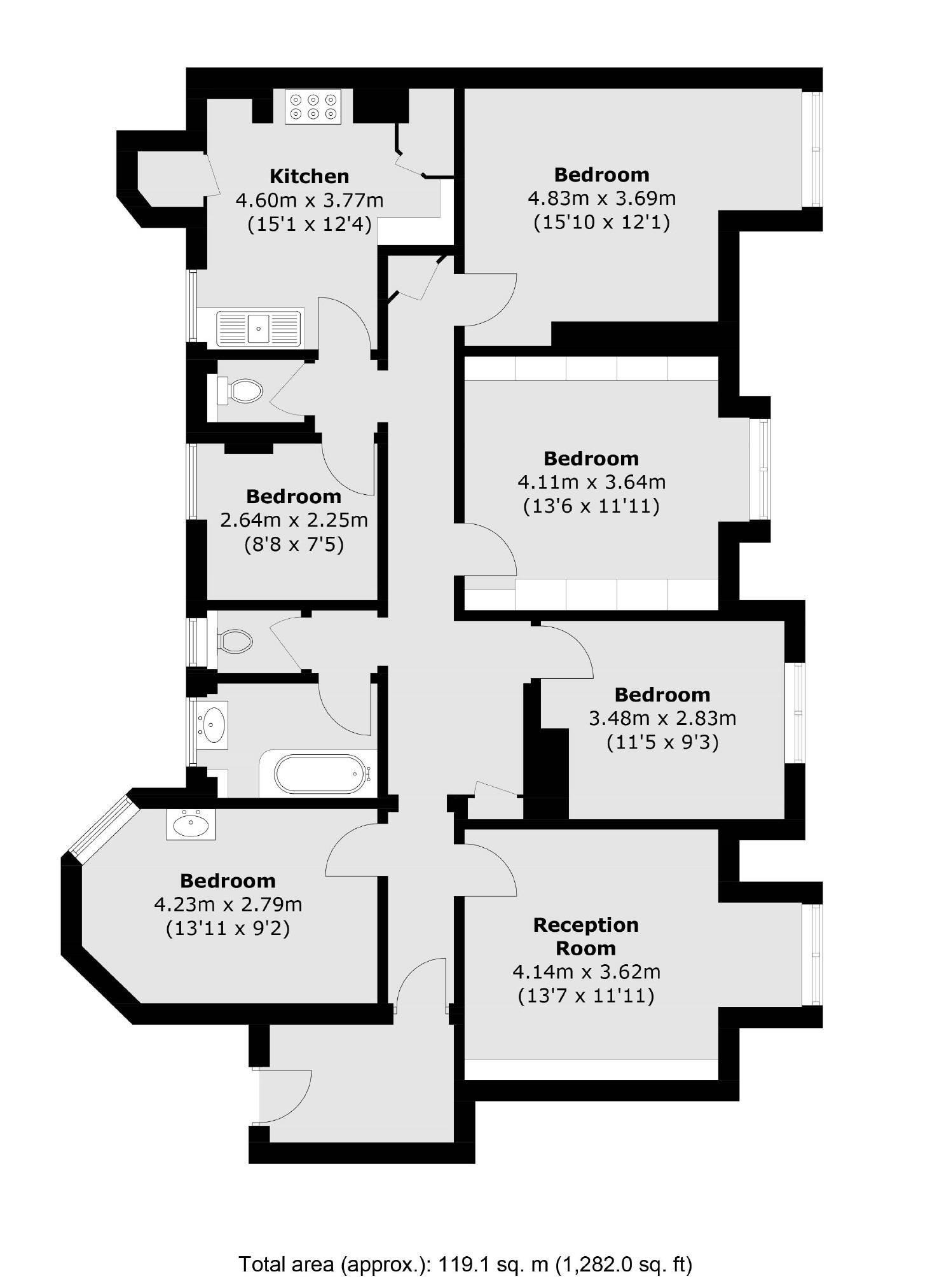Flat 58, Gordon Mansions, Torrington Place, London floorplan