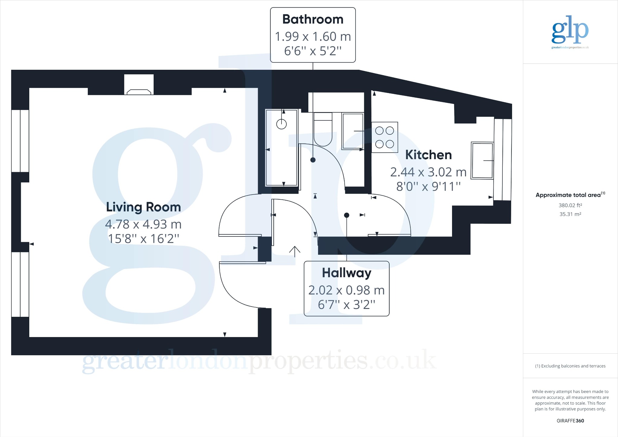 1A  First Floor Flat, Bathurst Street, London floorplan