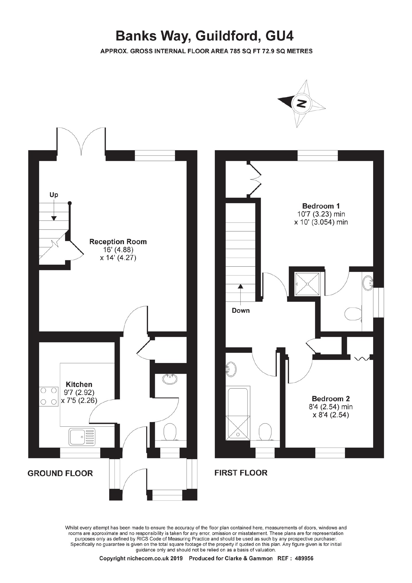 2 Bedrooms Town house for sale in Banks Way, Burpham, Guildford, Surrey GU4