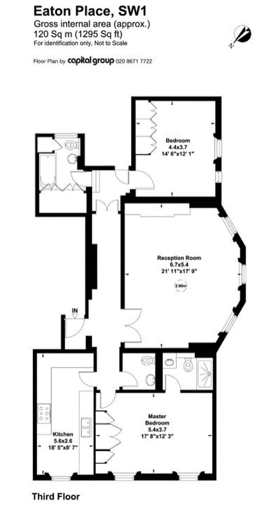 Flat 4, 104 Eaton Place, London floorplan