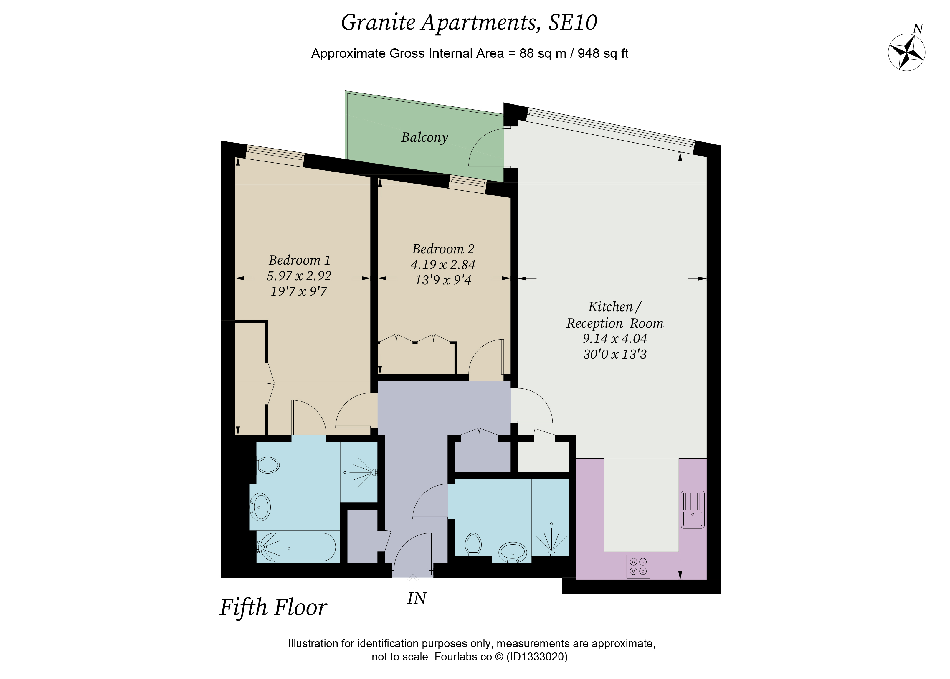 509 Granite Apartments, 30, River Gardens Walk, London floorplan