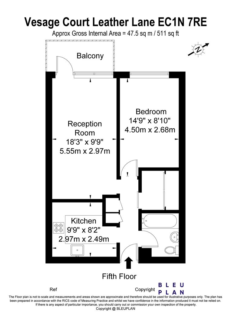 Flat 22 Vesage Court, 8A, Leather Lane, London floorplan