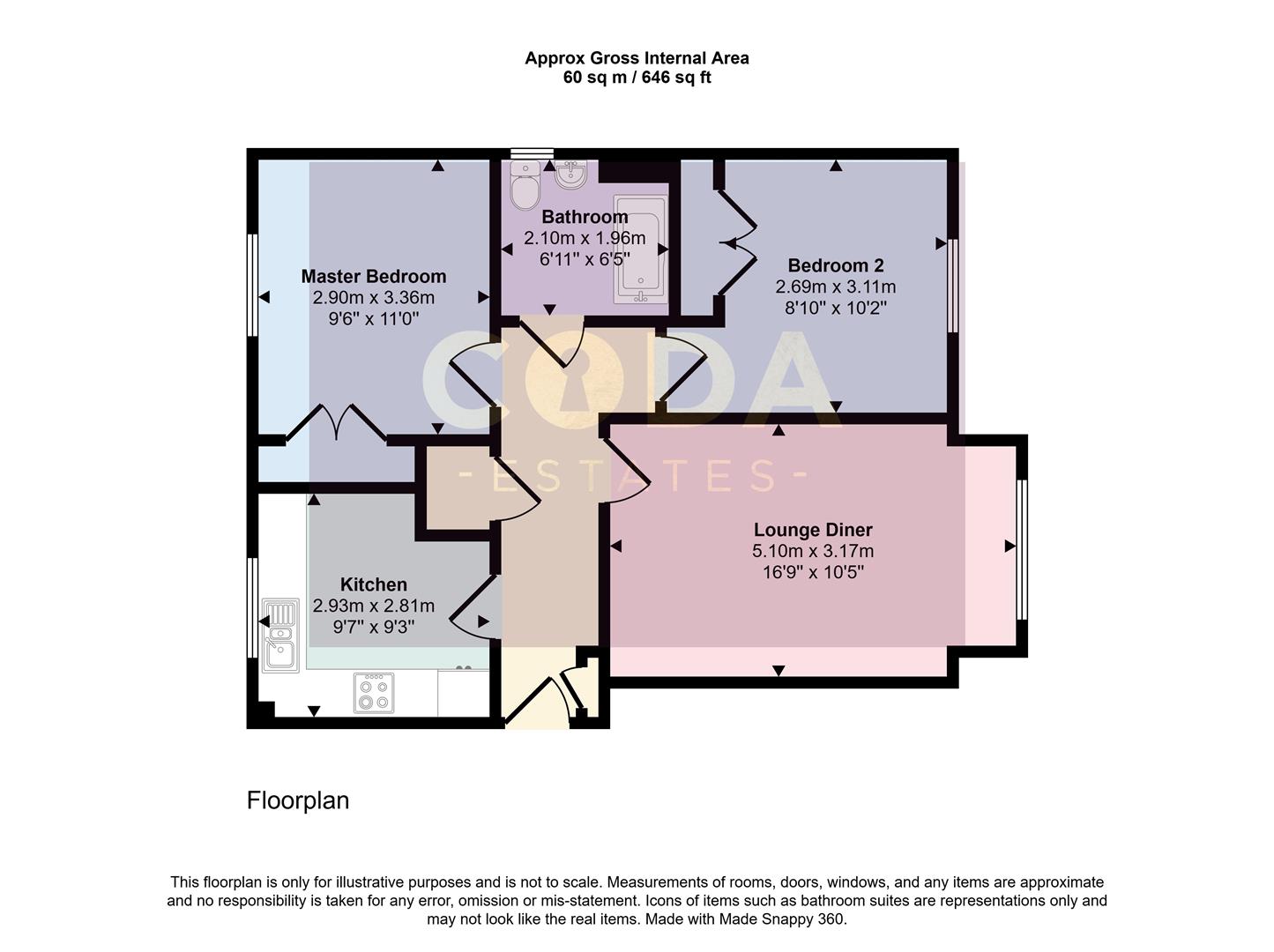 Flat 1/1, 11, Bothlin Court, Lenzie floorplan