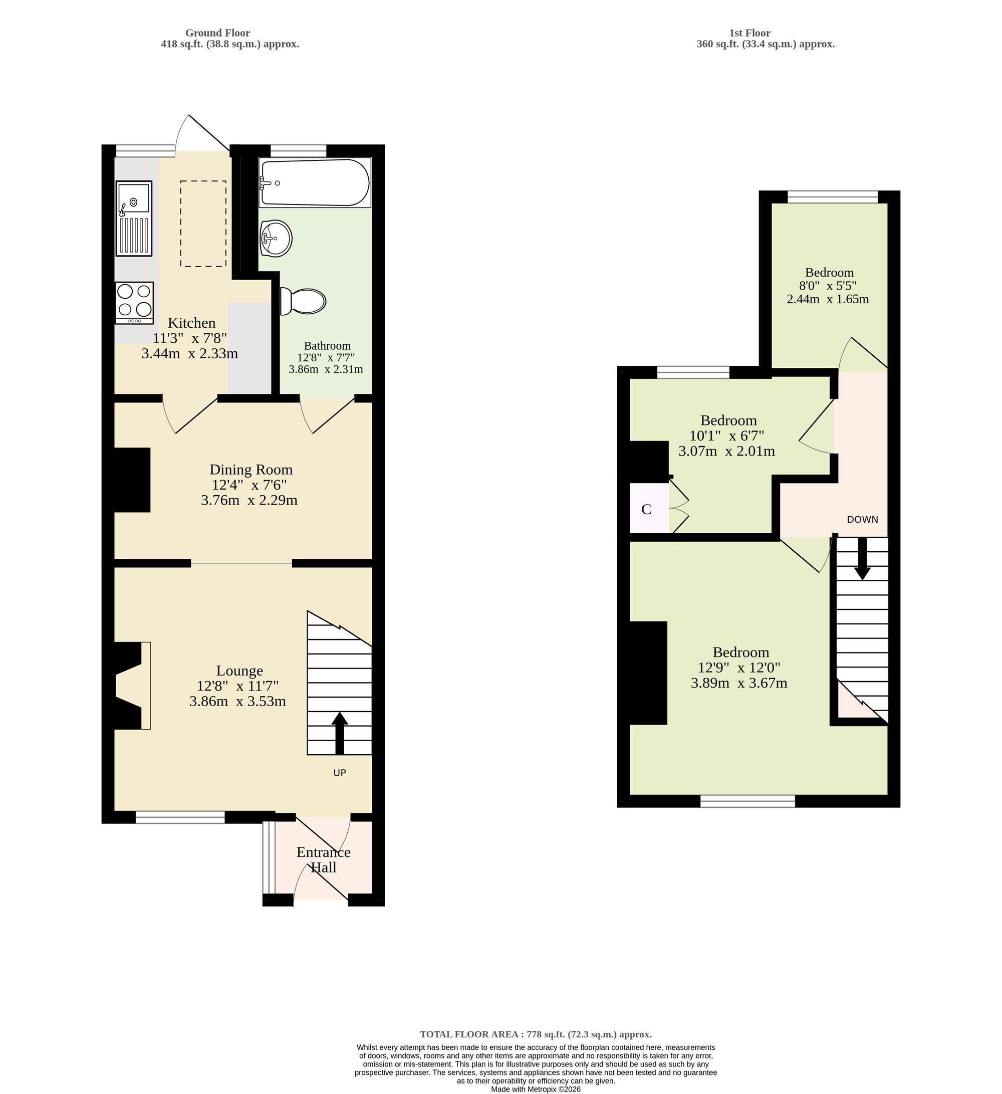 4 Cement Cottages Butt Lane, Great Yarmouth floorplan