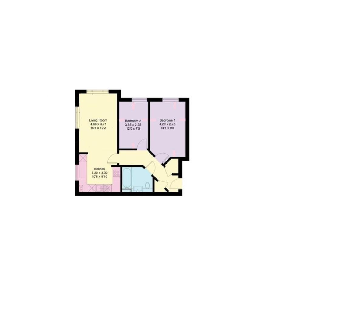 Flat 3, Austen House, Borehamwood floorplan