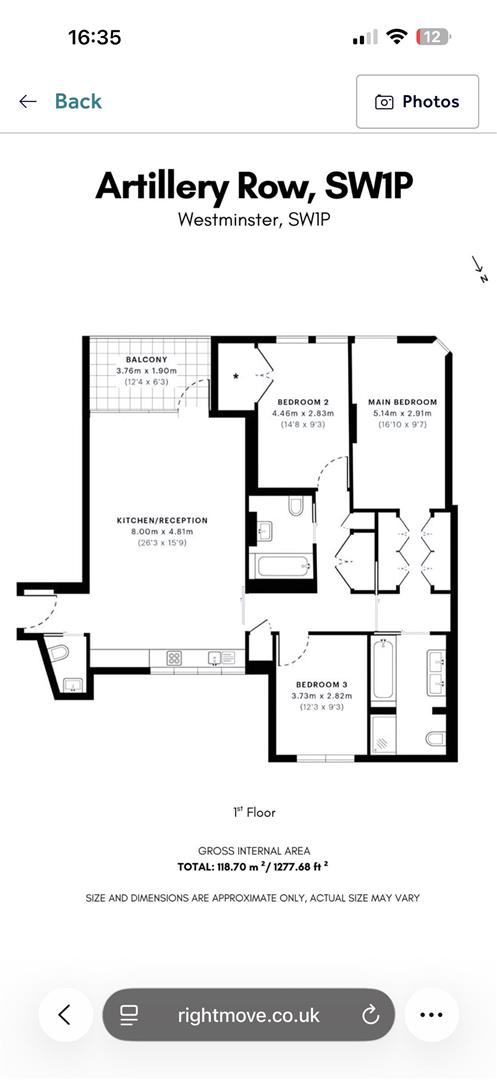 Apartment 203, 8 Artillery Row, LONDON floorplan