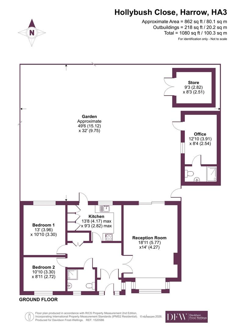 3, Hollybush Close, Harrow floorplan