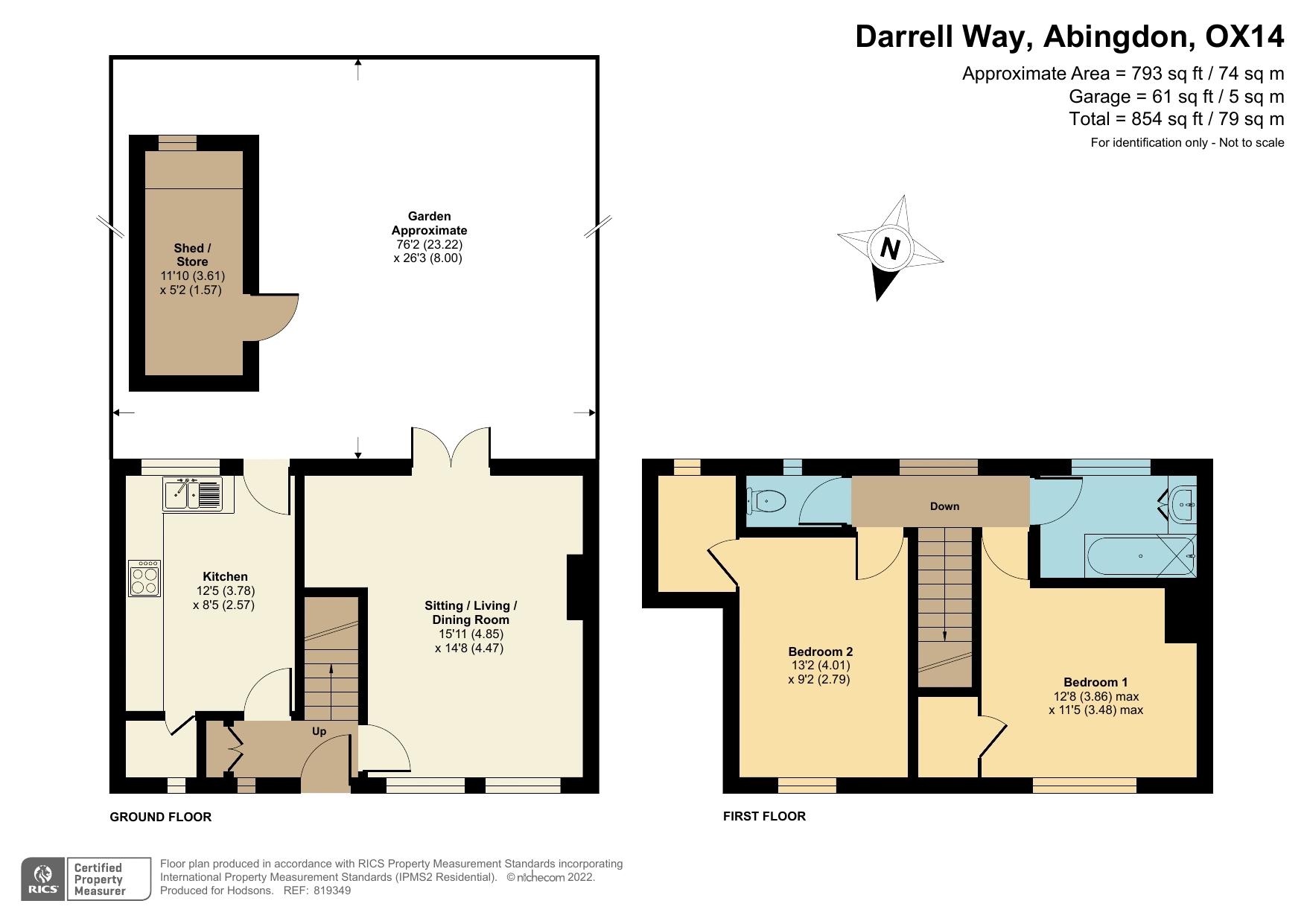 Darrell Way, Abingdon OX14, 2 bedroom terraced house for sale