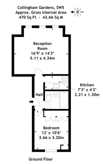 1 Bedrooms Flat to rent in Collingham Gardens, London SW5