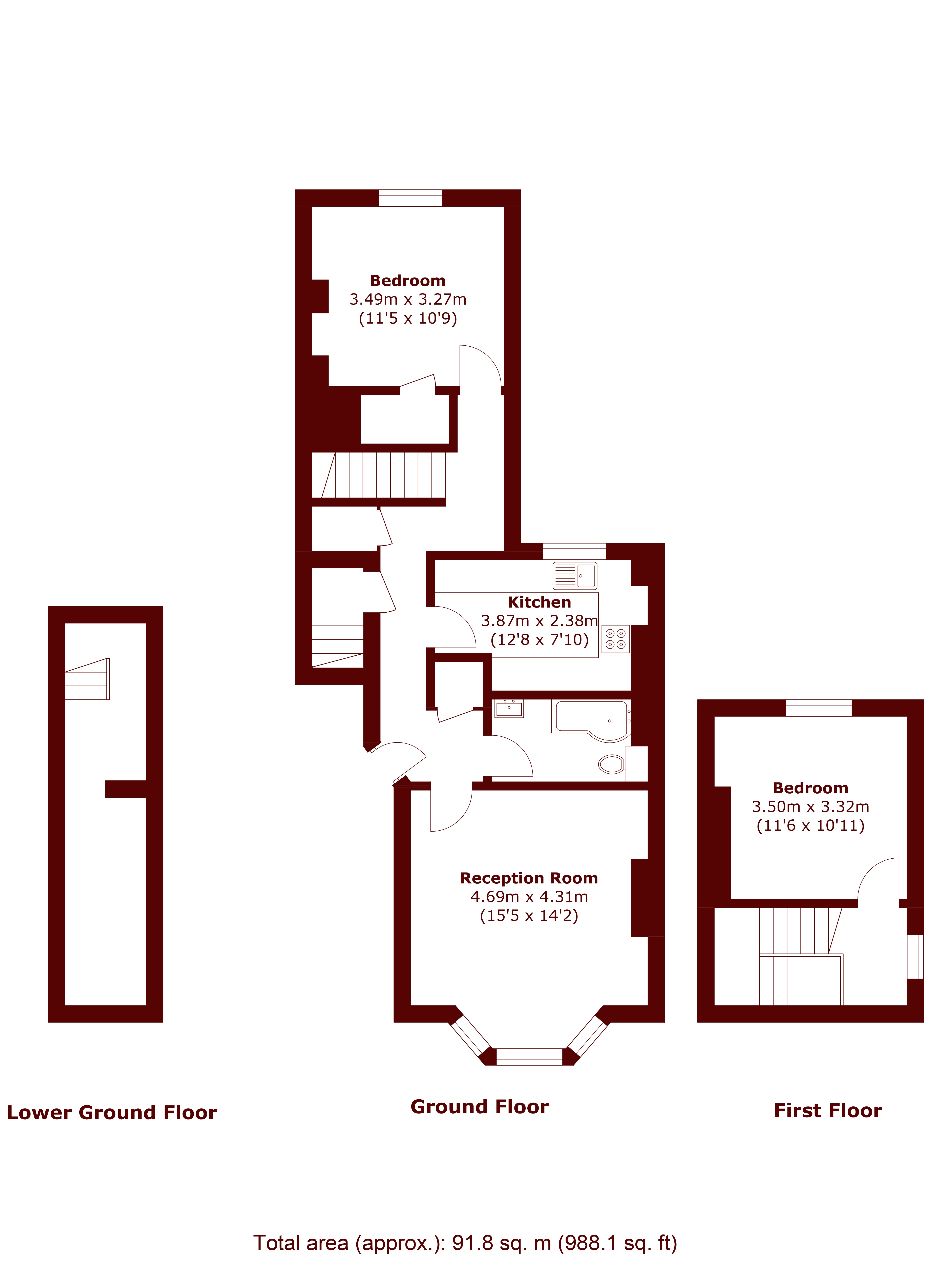 Carminia Road, London floorplan