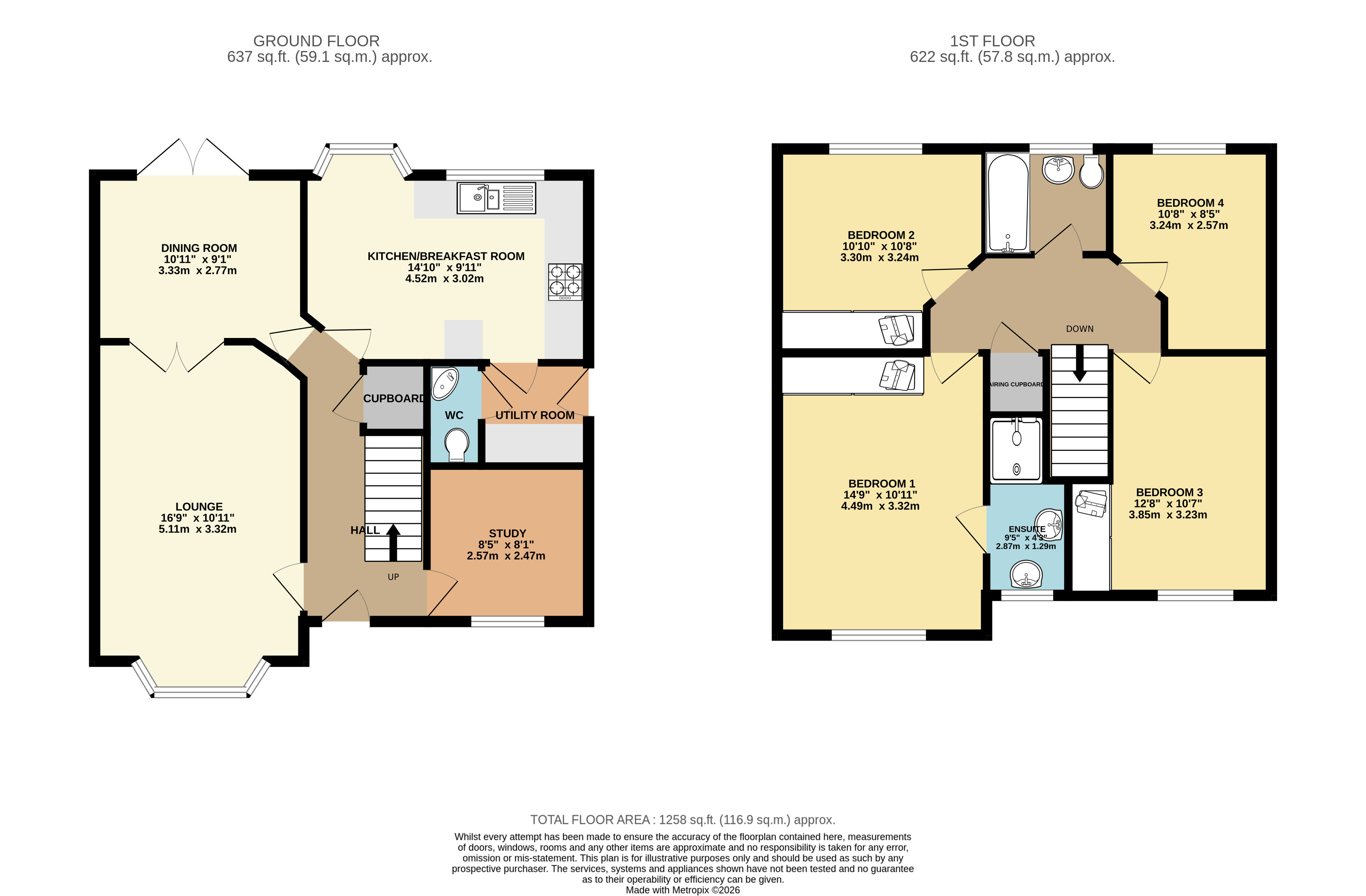 1, Coombe Drive, Nuneaton floorplan