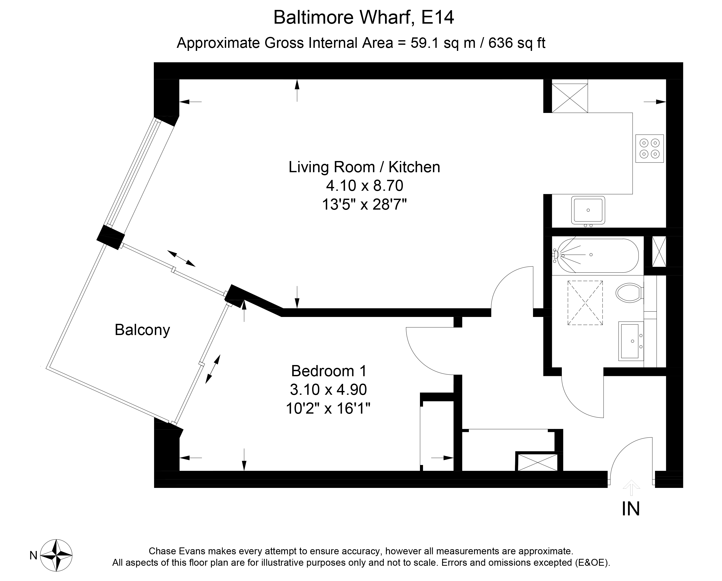 1 Bedrooms Flat to rent in South Dockside, Baltimore Wharf, Canary Wharf E14