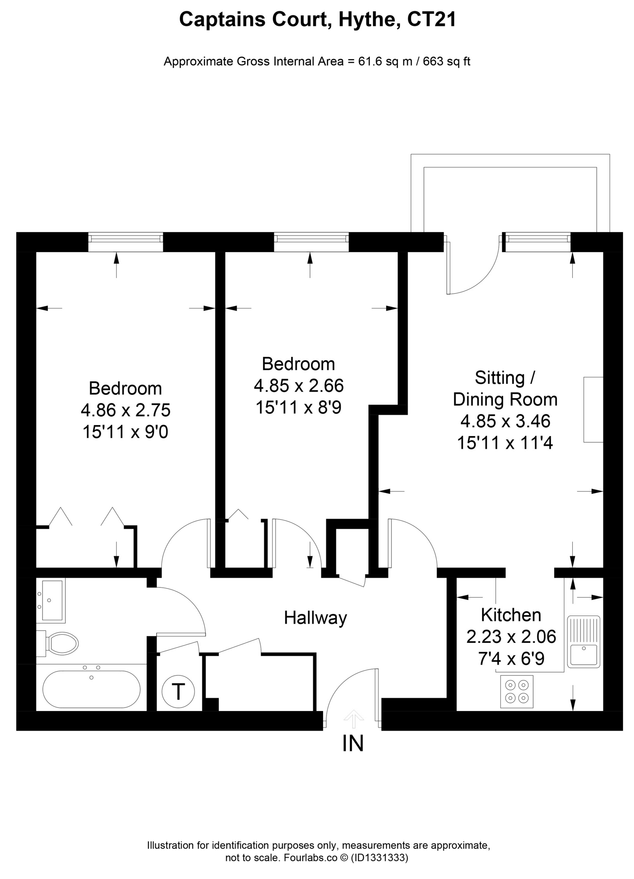 34 Captains Court, Stde Street, Hythe floorplan