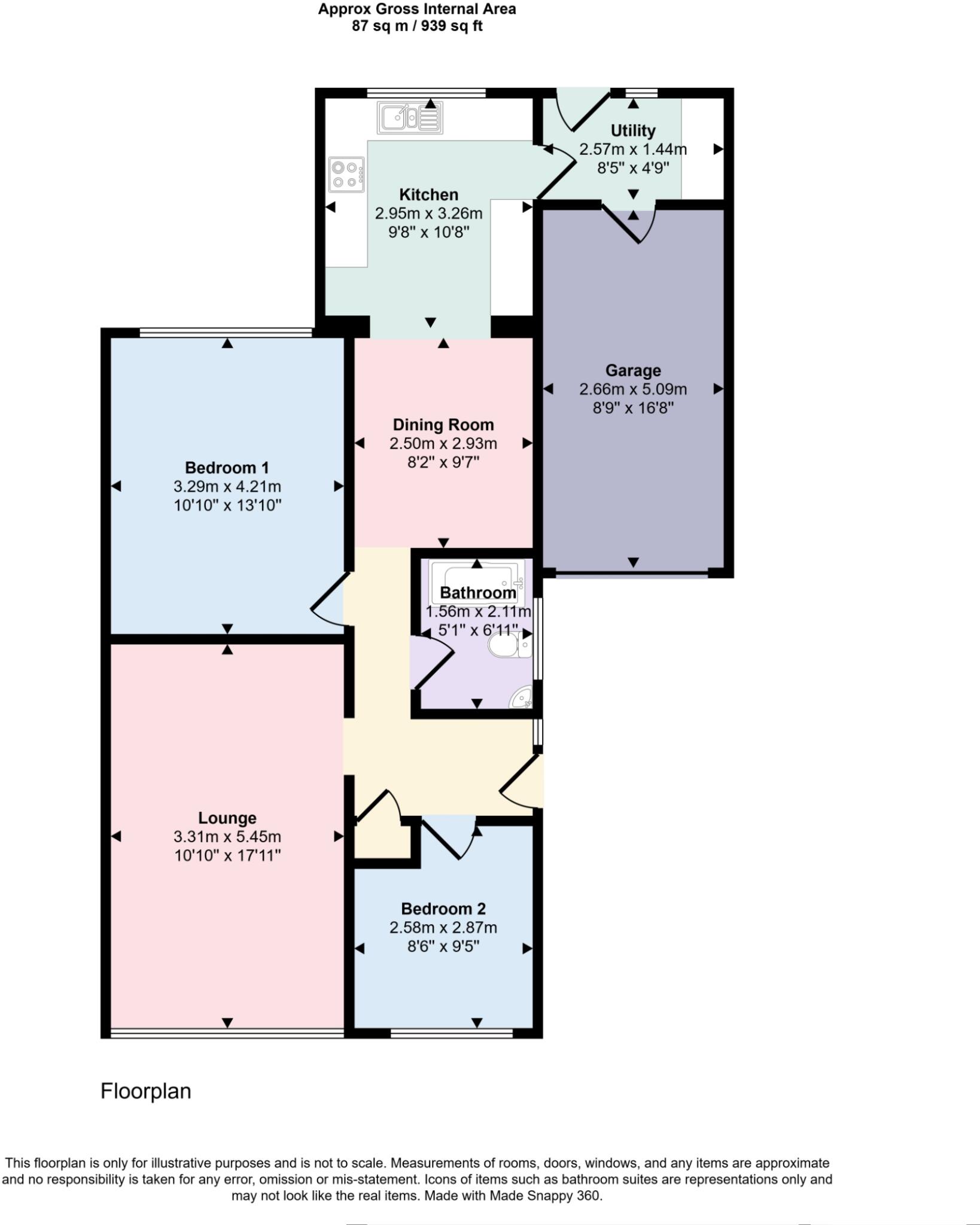 1A, Burlington Road, Skegness floorplan