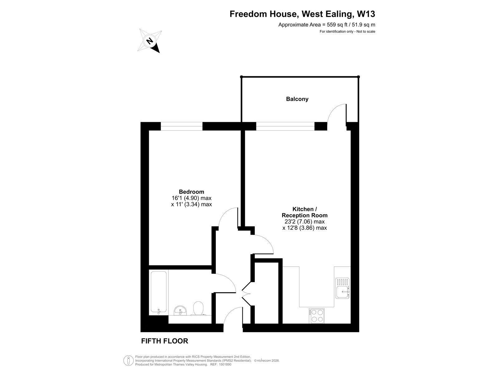 MTVH OR - 55^ Freedom House,, Brownlow Road, London floorplan