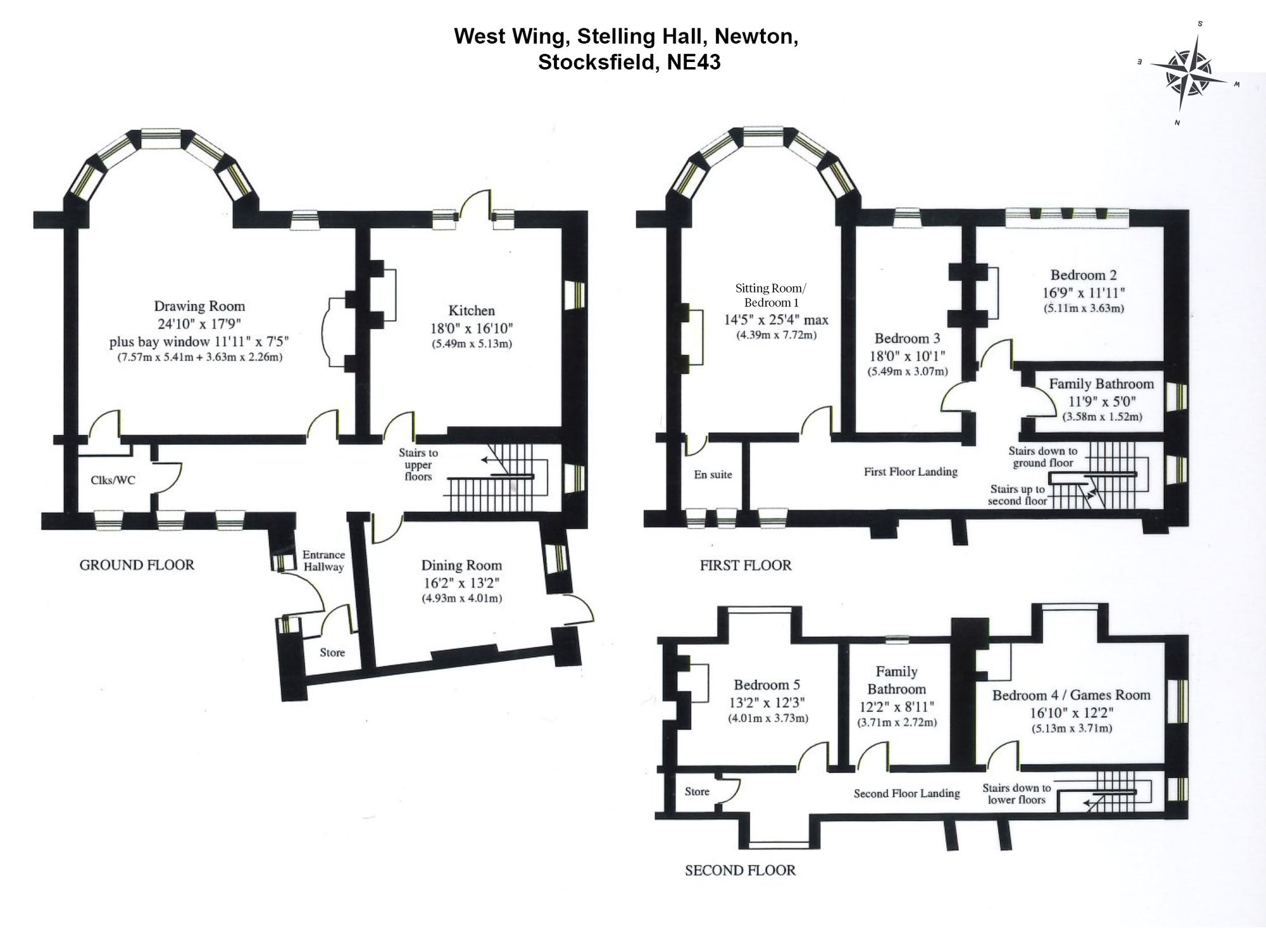 West Wing, Stocksfield floorplan