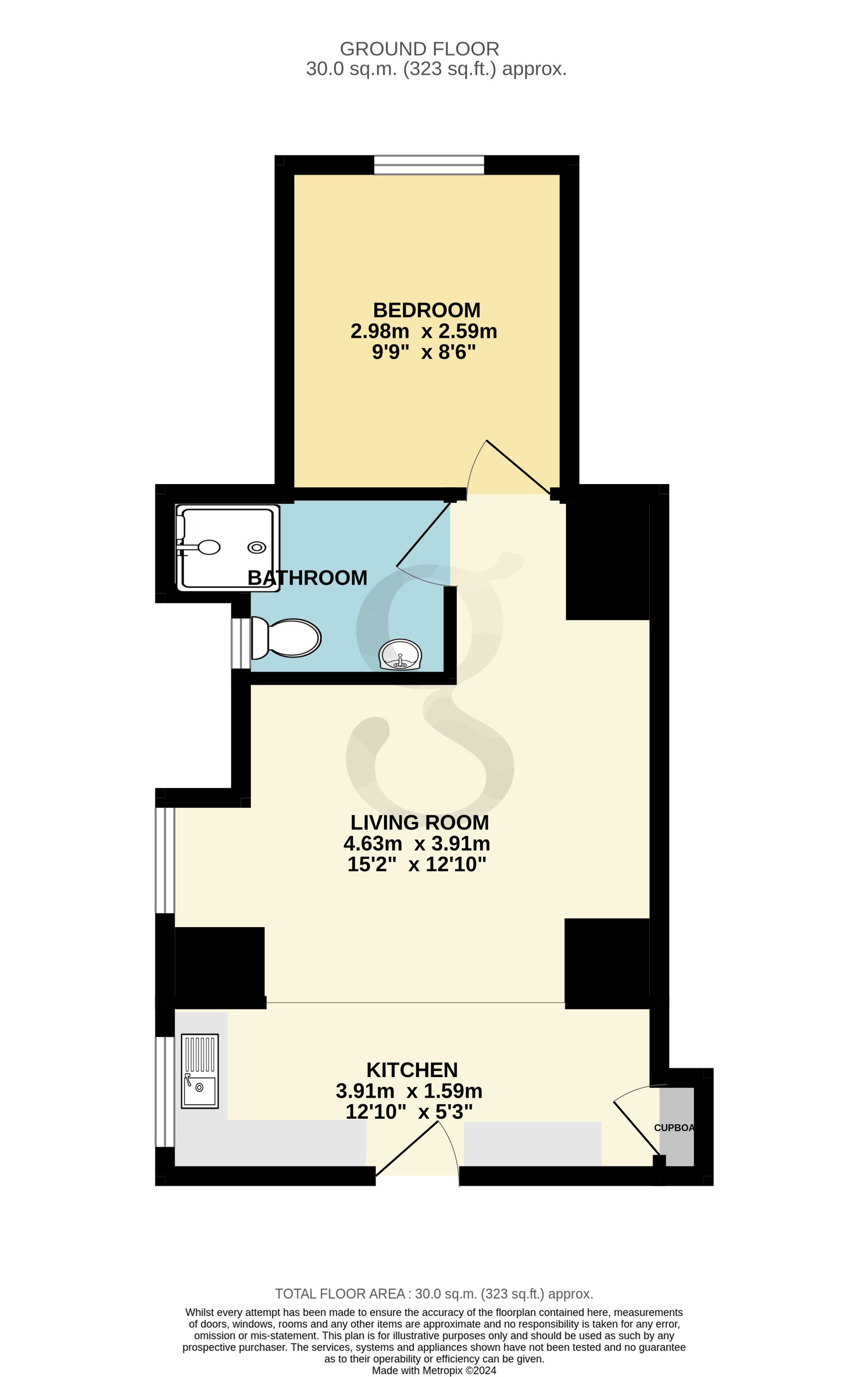 Flat 6, Ashley House St. Saviours Hill, Jersey floorplan