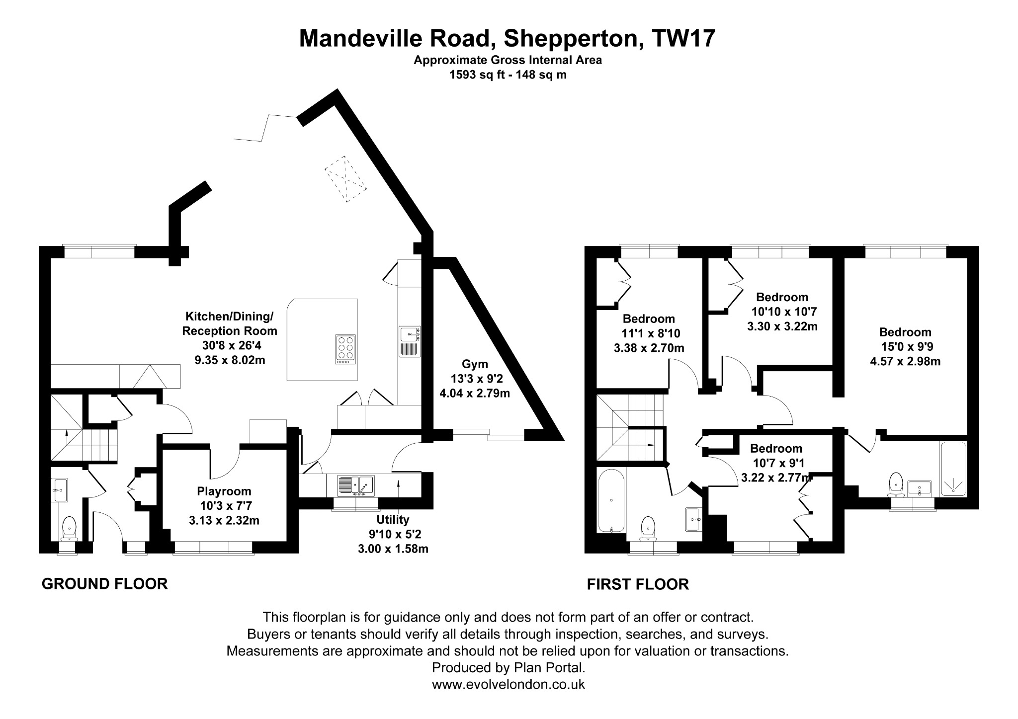 16, Mandeville Road, Shepperton floorplan