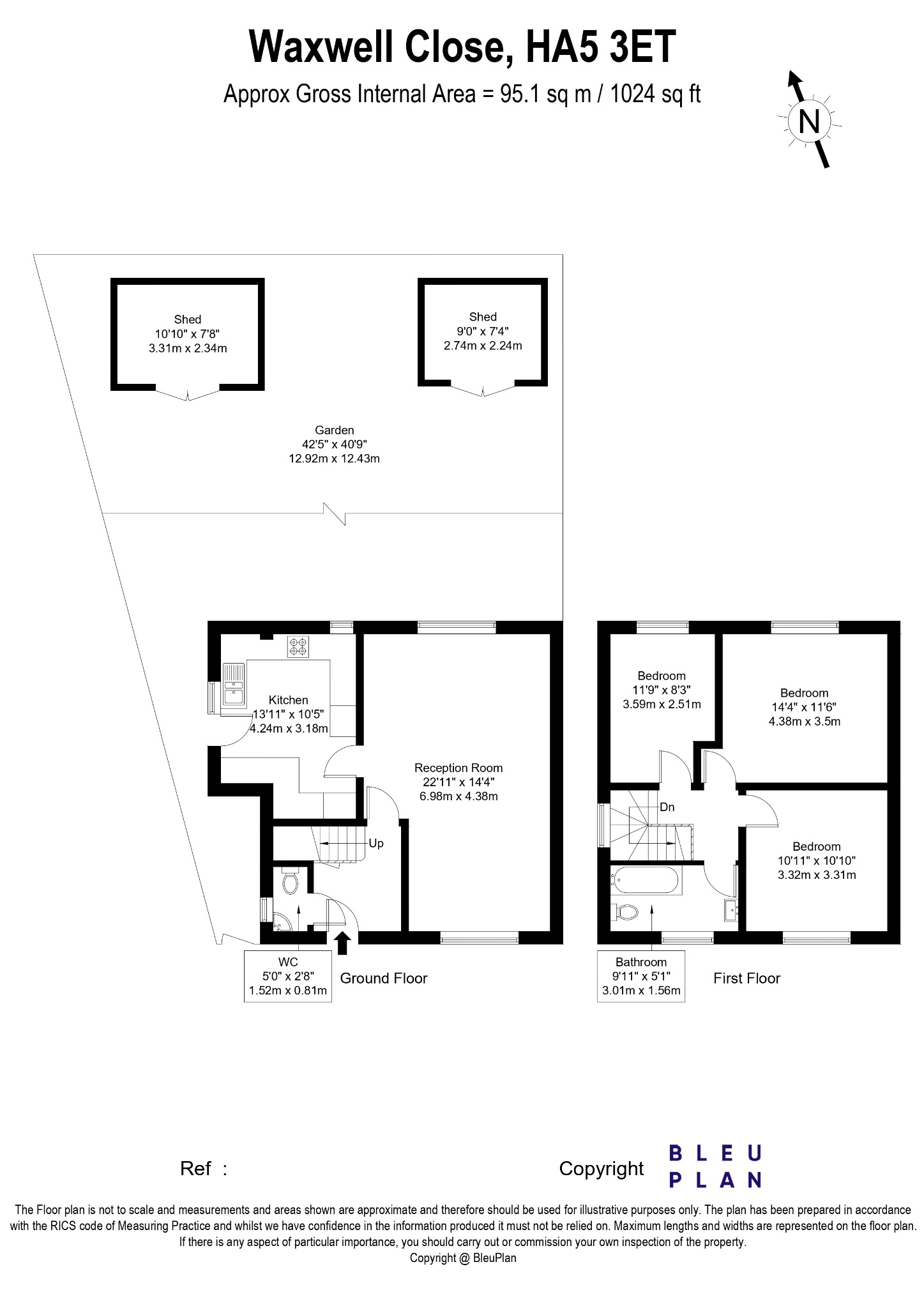 3 Waxwell Close, Pinner, Greater London floorplan