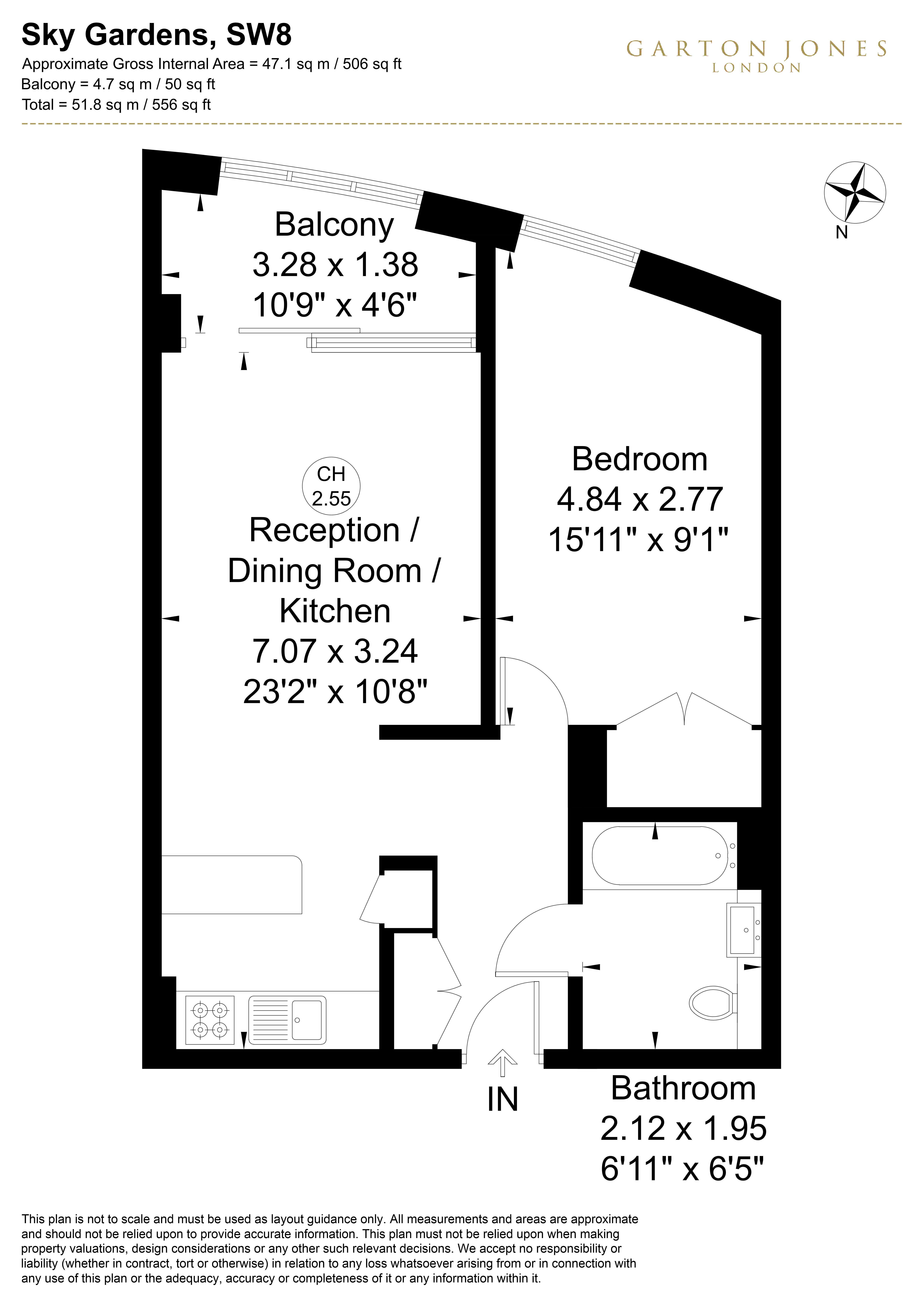 1202, Sky Gardens, Nine Elms floorplan