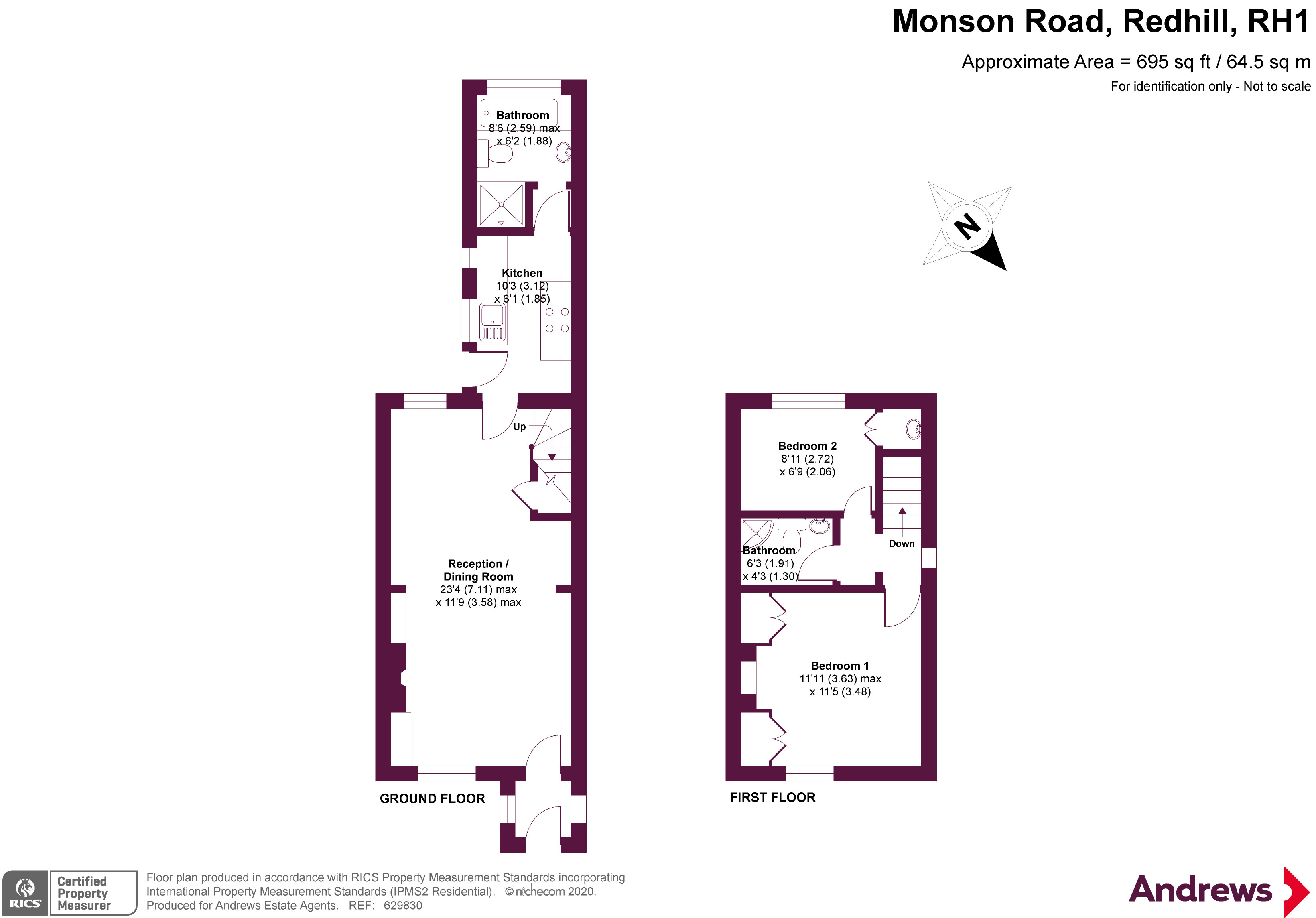 2 bed semidetached house for sale in Monson Road, Redhill, Surrey RH1