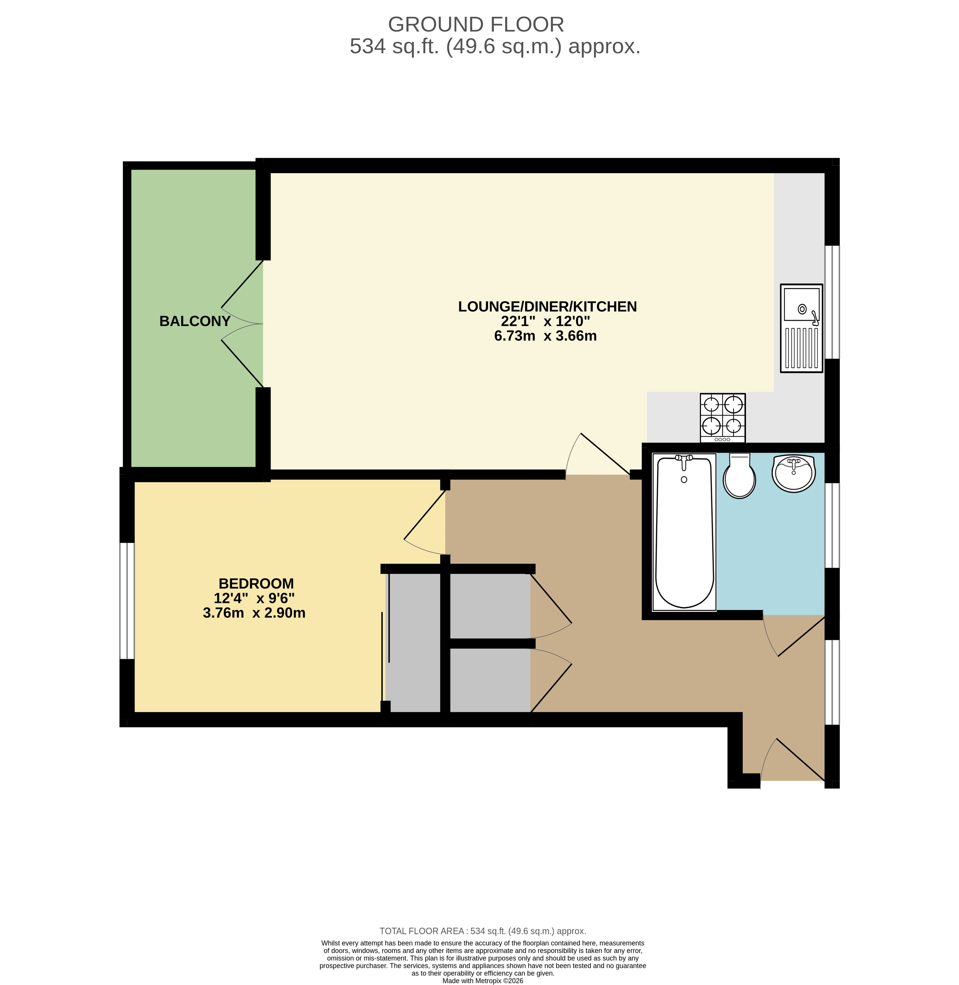 Flat 8, 151, Fen Street, Brooklands floorplan