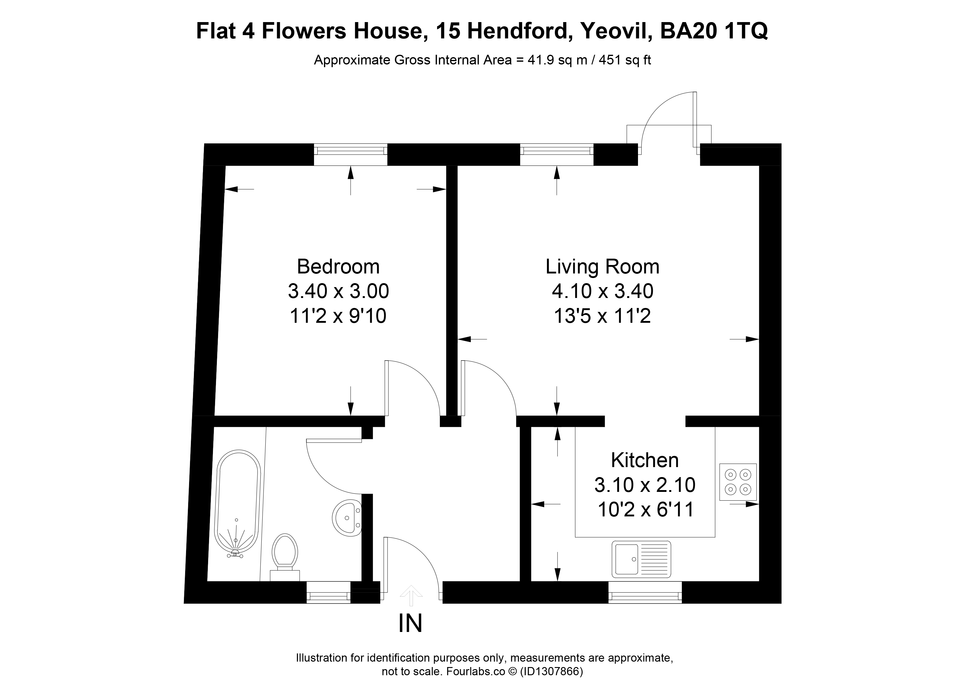 Flat 4 Flowers House, 15, Hendford, Yeovil floorplan