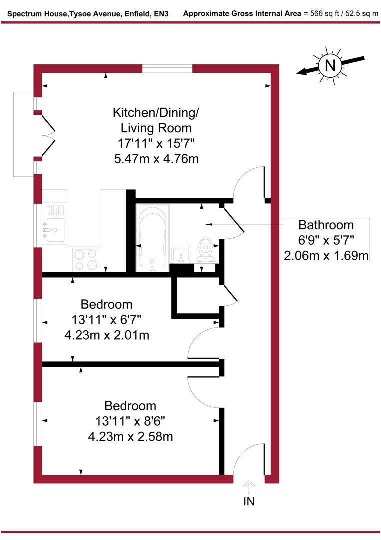 9, Spectrum House, 78 Tysoe Avenue, Enfield floorplan