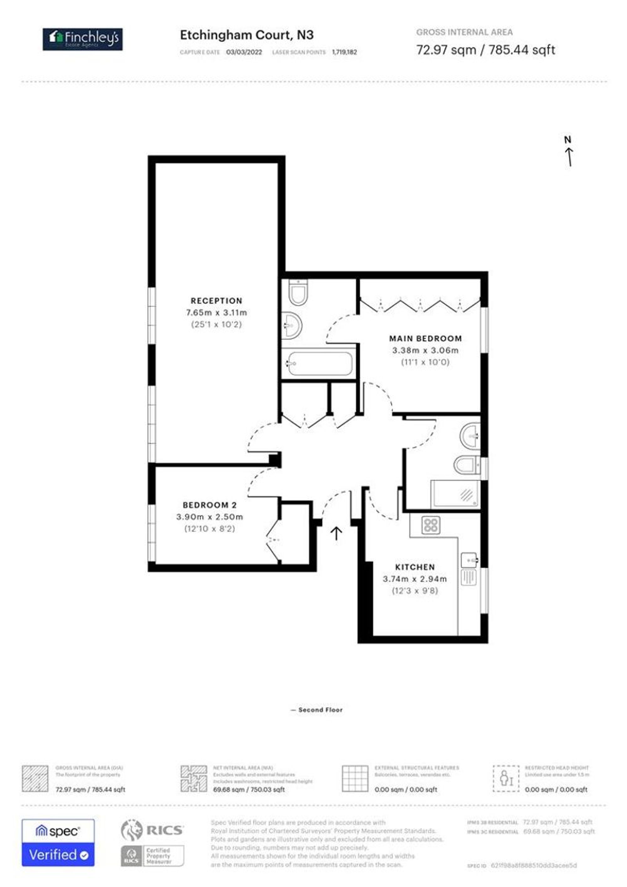 Flat 28a, Etchingham Court Etchingham Park Road, London floorplan