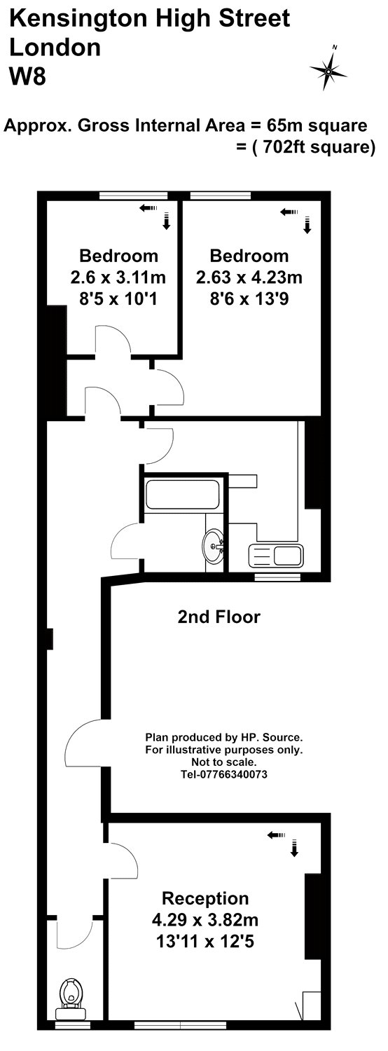 2 Bedrooms Flat to rent in Kensington High Street, Kensington, London W8