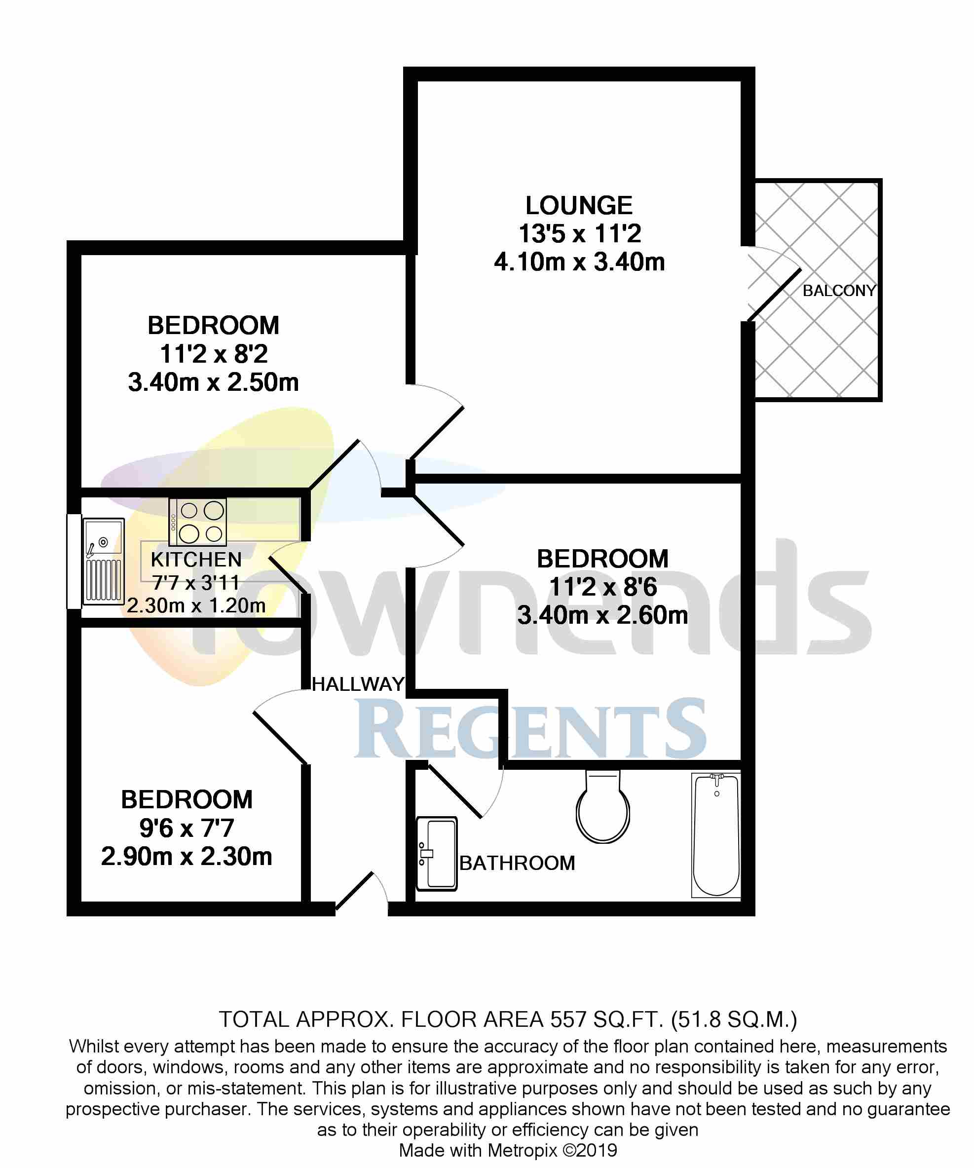 3 Bedrooms Flat to rent in Pinewood Court, Crockford Park Road, Addlestone, Surrey KT15