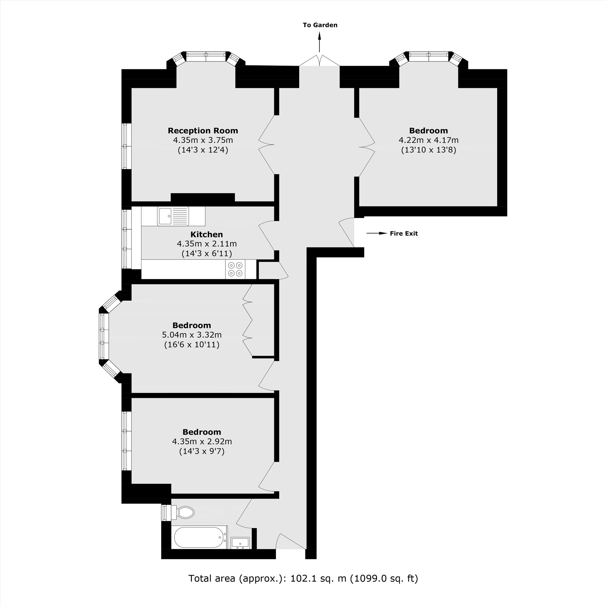 Flat 2, Conduit House, Hyde Vale, London floorplan