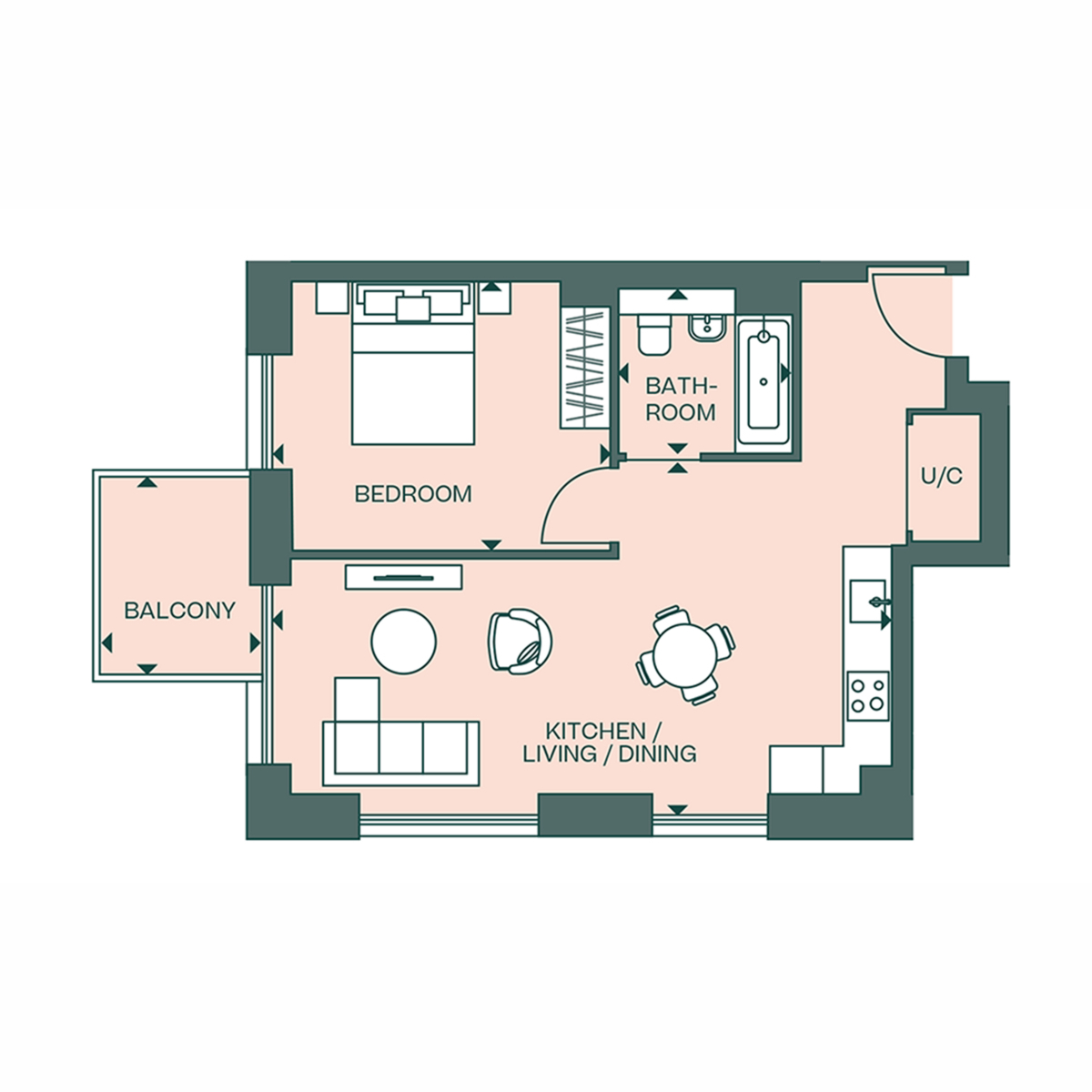 Flat Flat 25.06, Parkside, Fulton Road, London floorplan