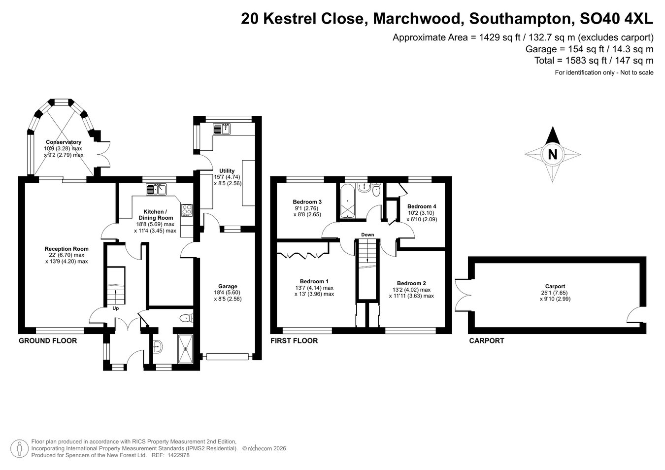 20, Kestrel Close, Southampton floorplan