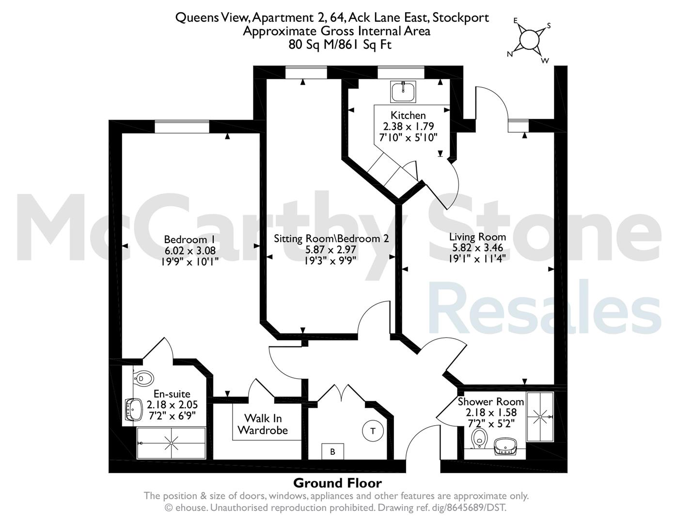 2 Queens View, 64 Ack Lane East, Stockport floorplan