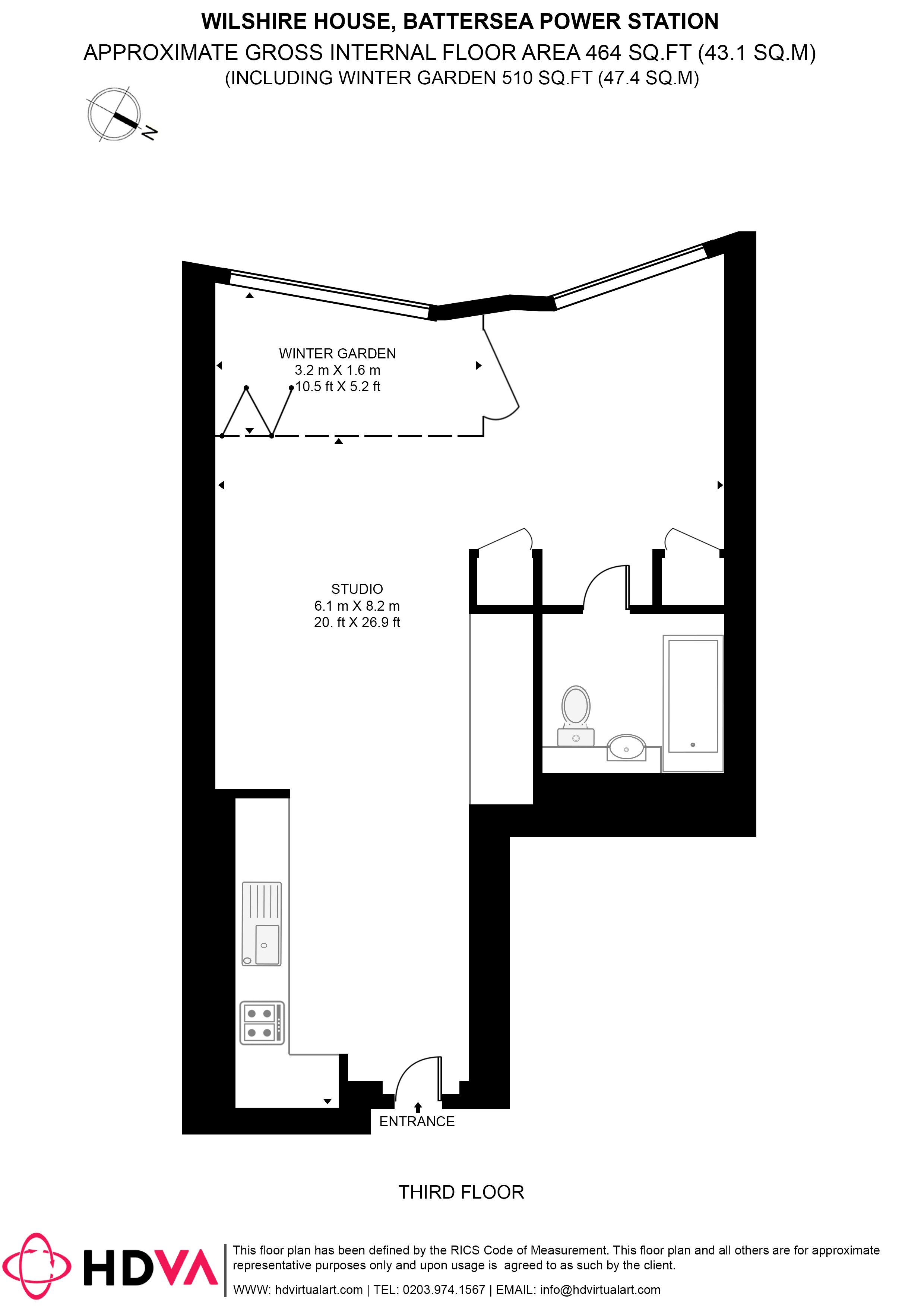 Apartment 307, Wilshire House, 2, Prospect Way, London floorplan