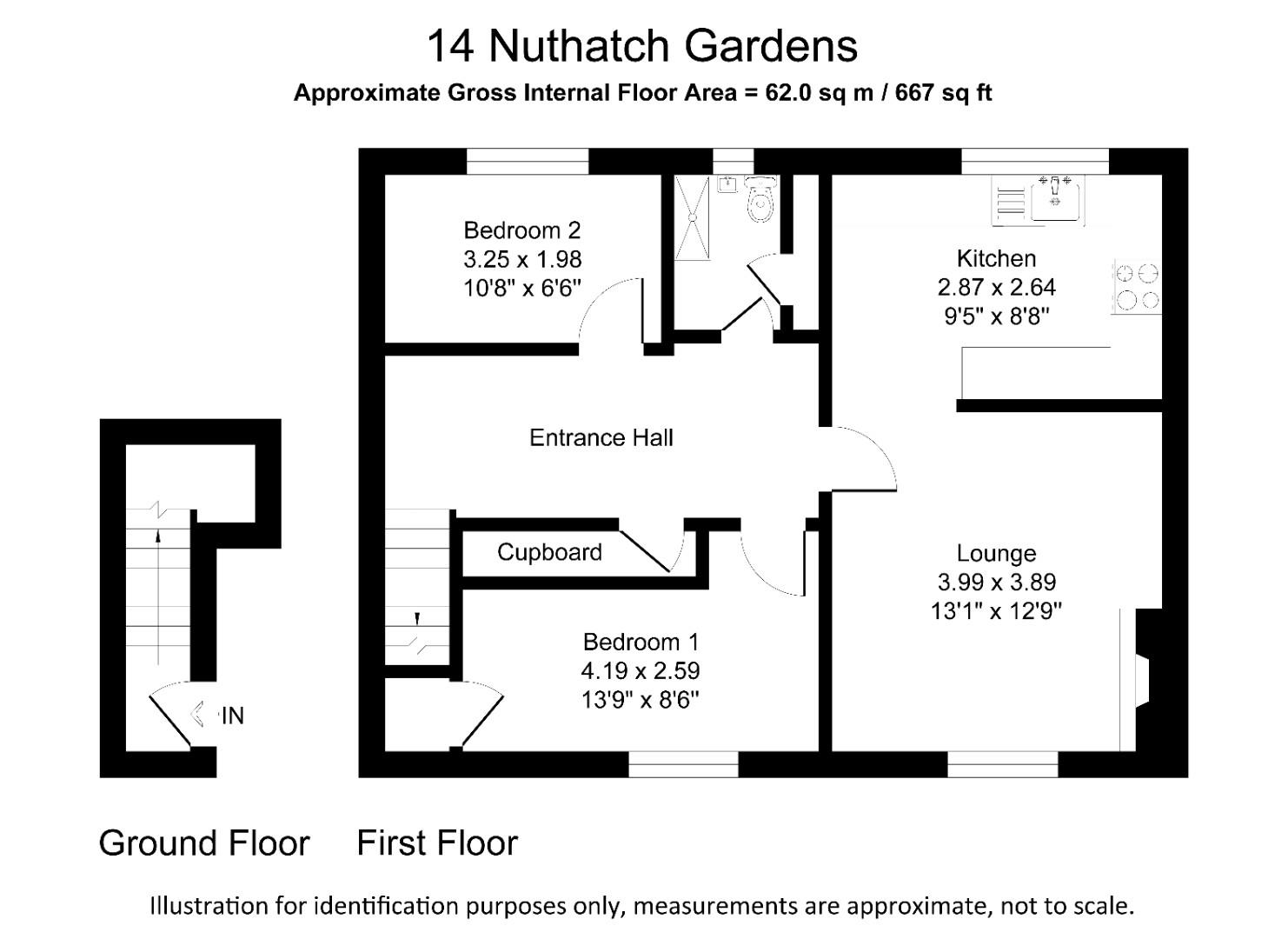 First Floor Flat, 14, Nuthatch Gardens, Bristol floorplan