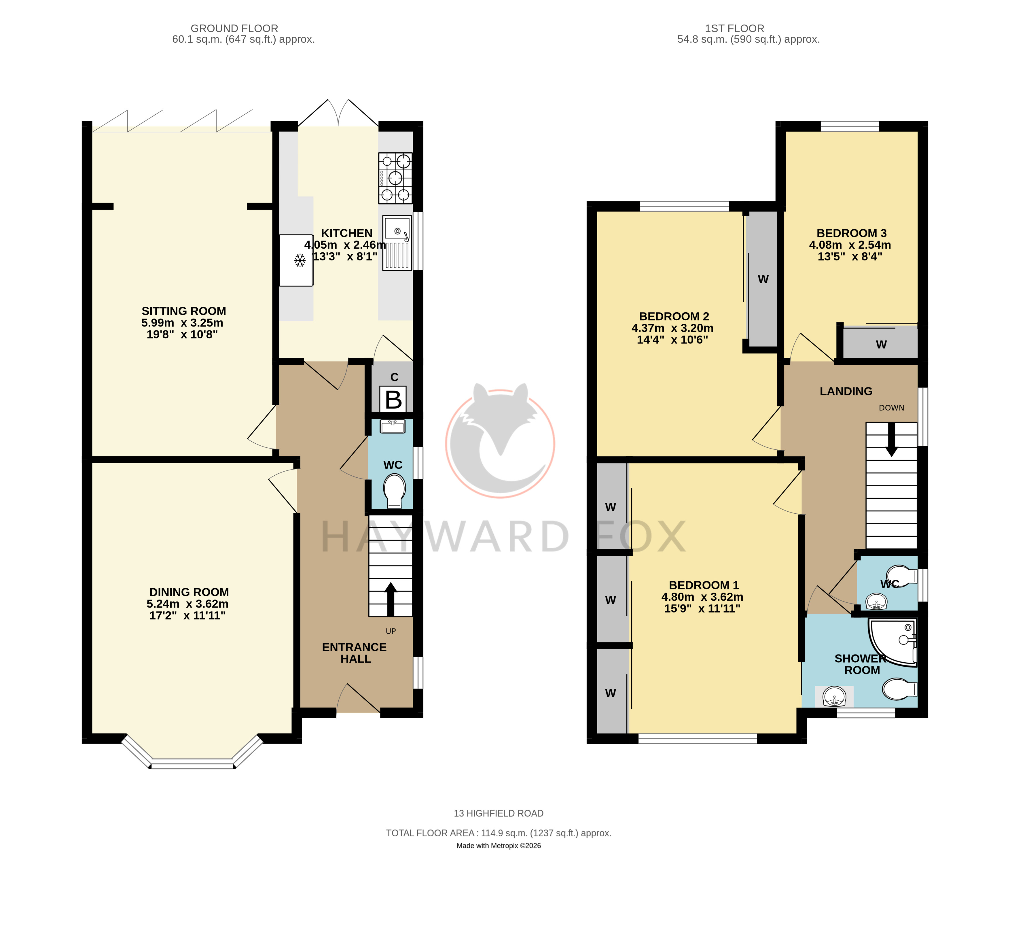 13, Highfield Road, Lymington, Hampshire, SO41 floorplan