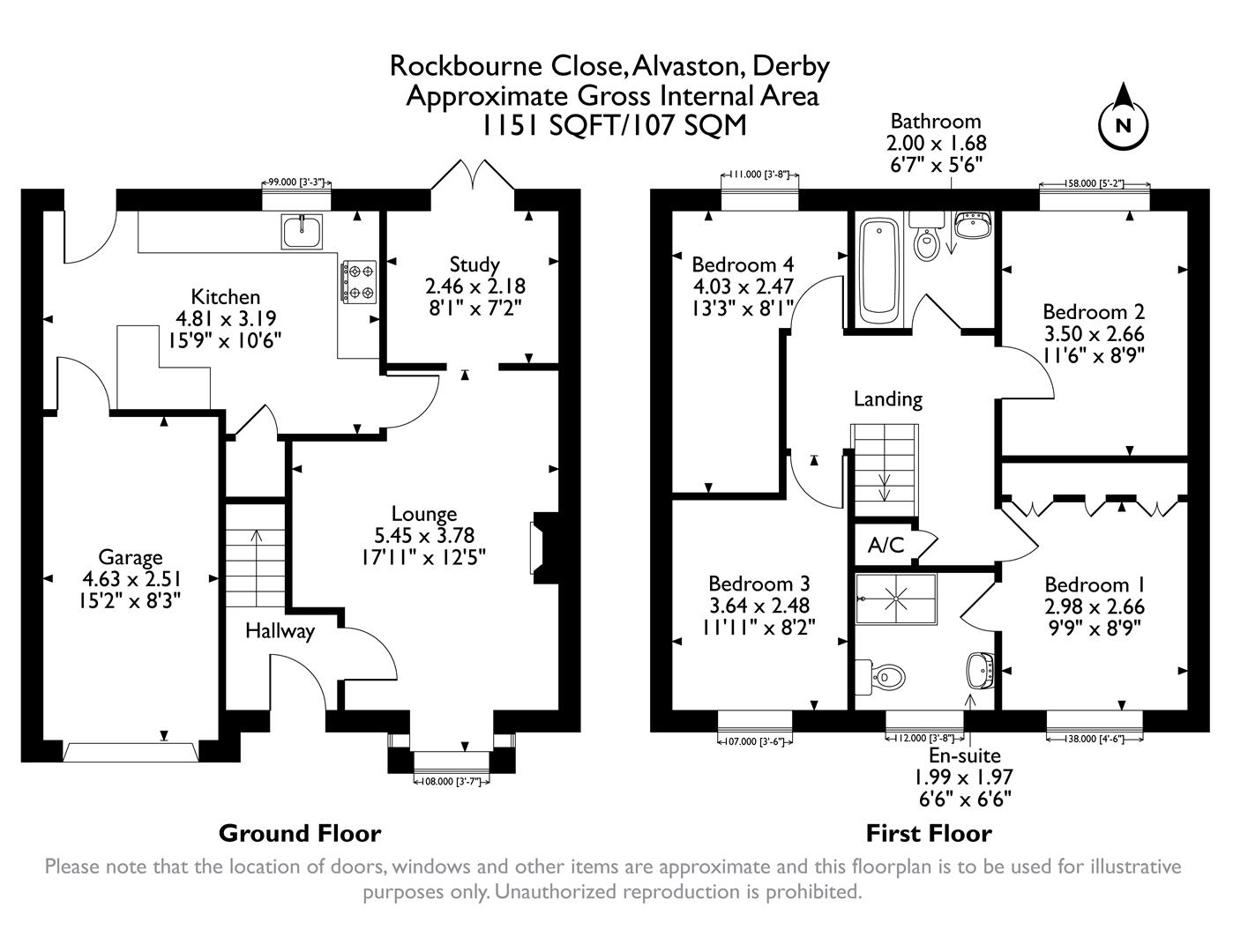 00, Rockbourne Close, Derby floorplan