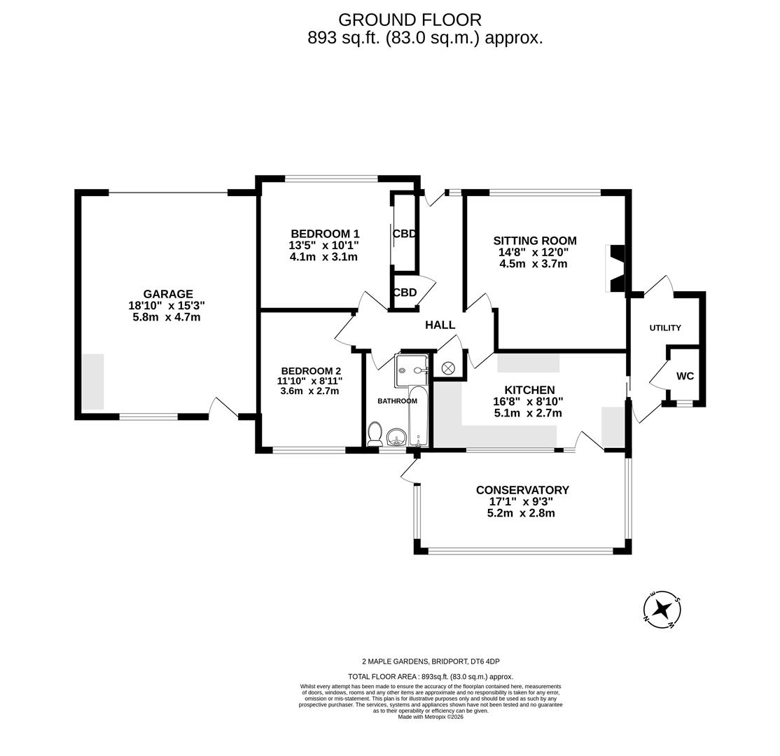 2, Maple Gardens, Bridport floorplan