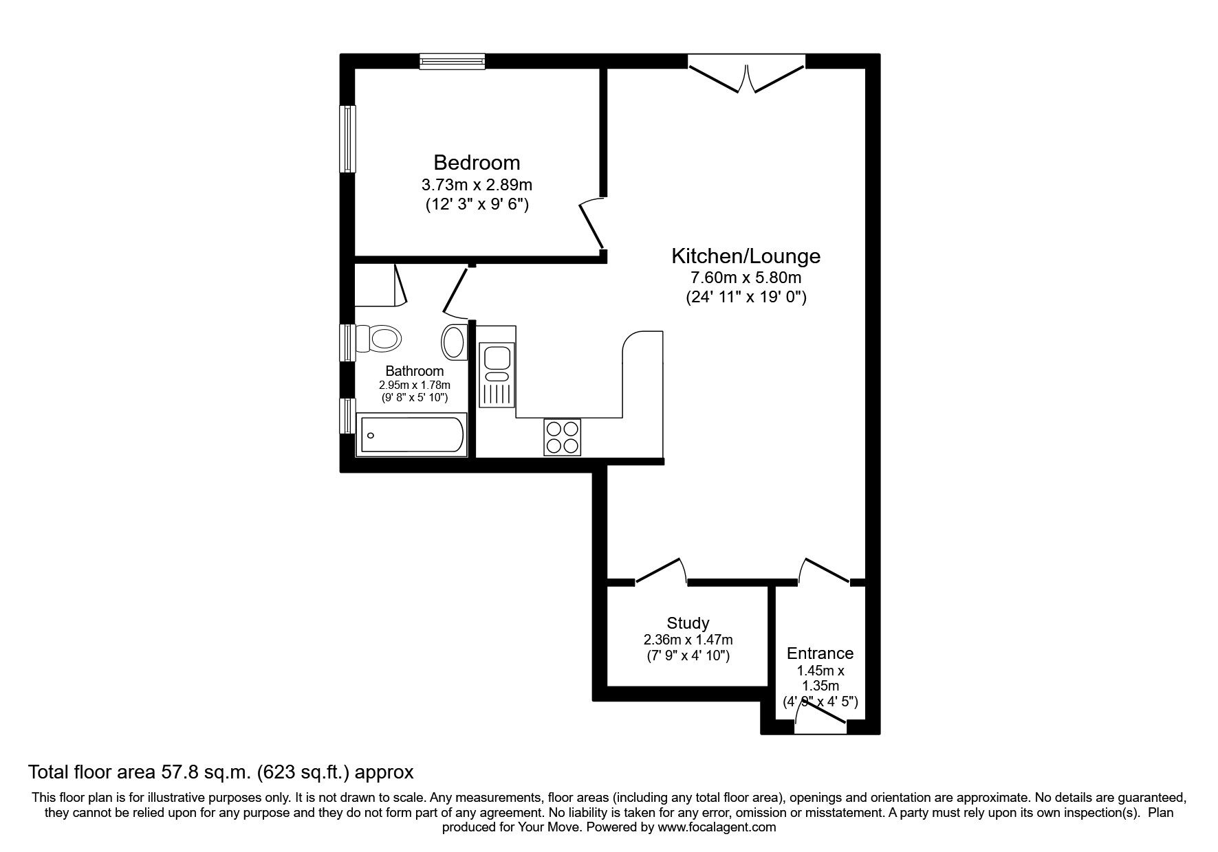 Albany House, Albany Terrace, Chatham, Kent ME4, 1 bedroom flat for ...