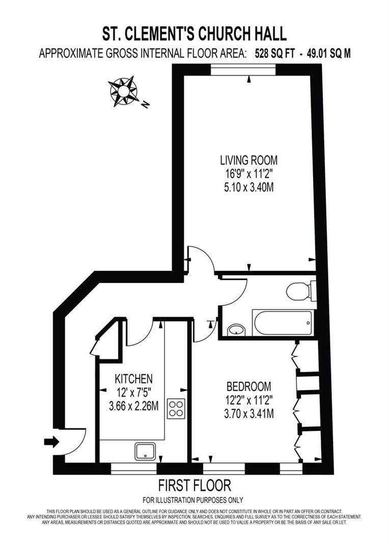 Flat H, St Clement's Church Hall, Davey Close, Barnsbury floorplan