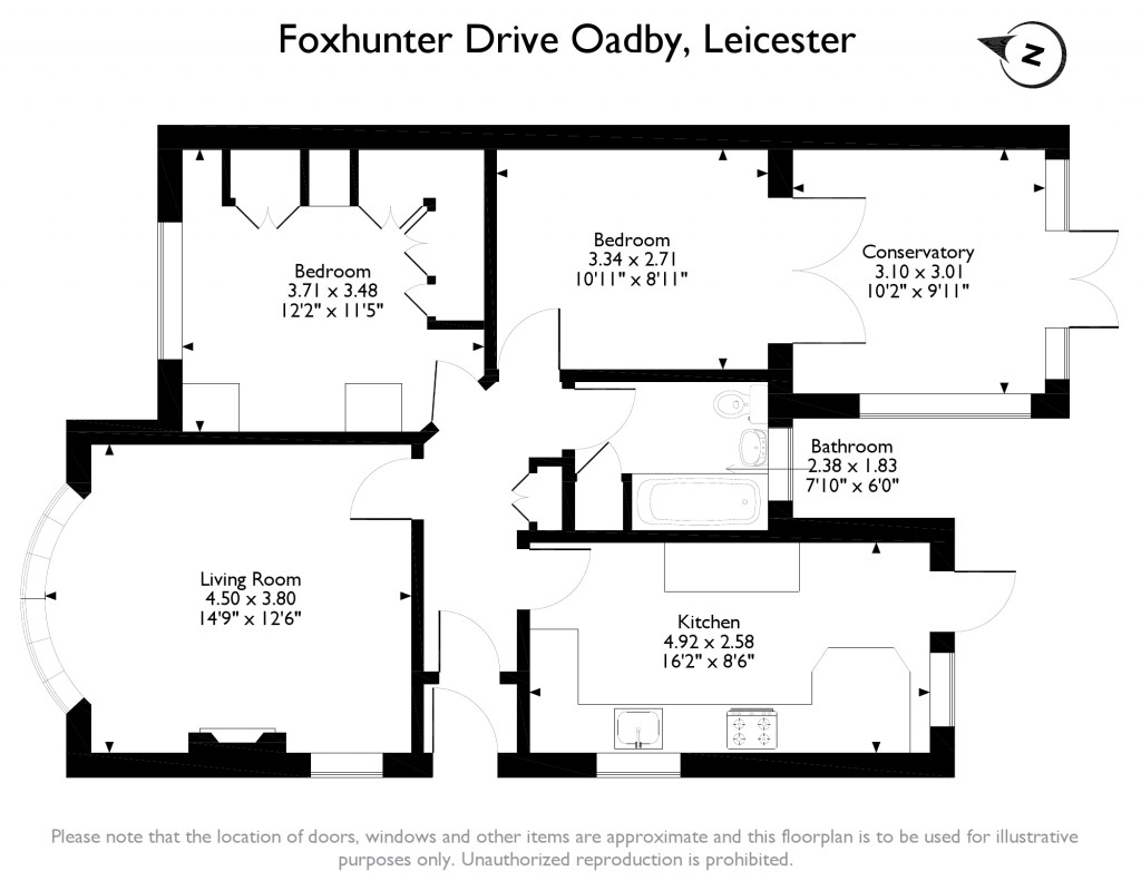 2 Bedrooms Semi-detached bungalow for sale in Foxhunter Drive, Oadby, Leicester LE2