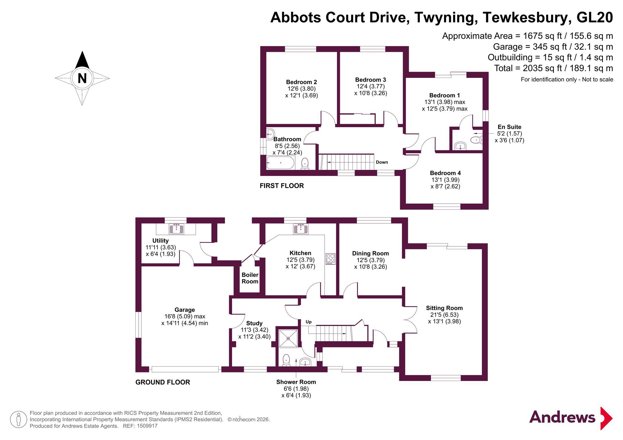 3, Abbots Court Drive, Tewkesbury floorplan