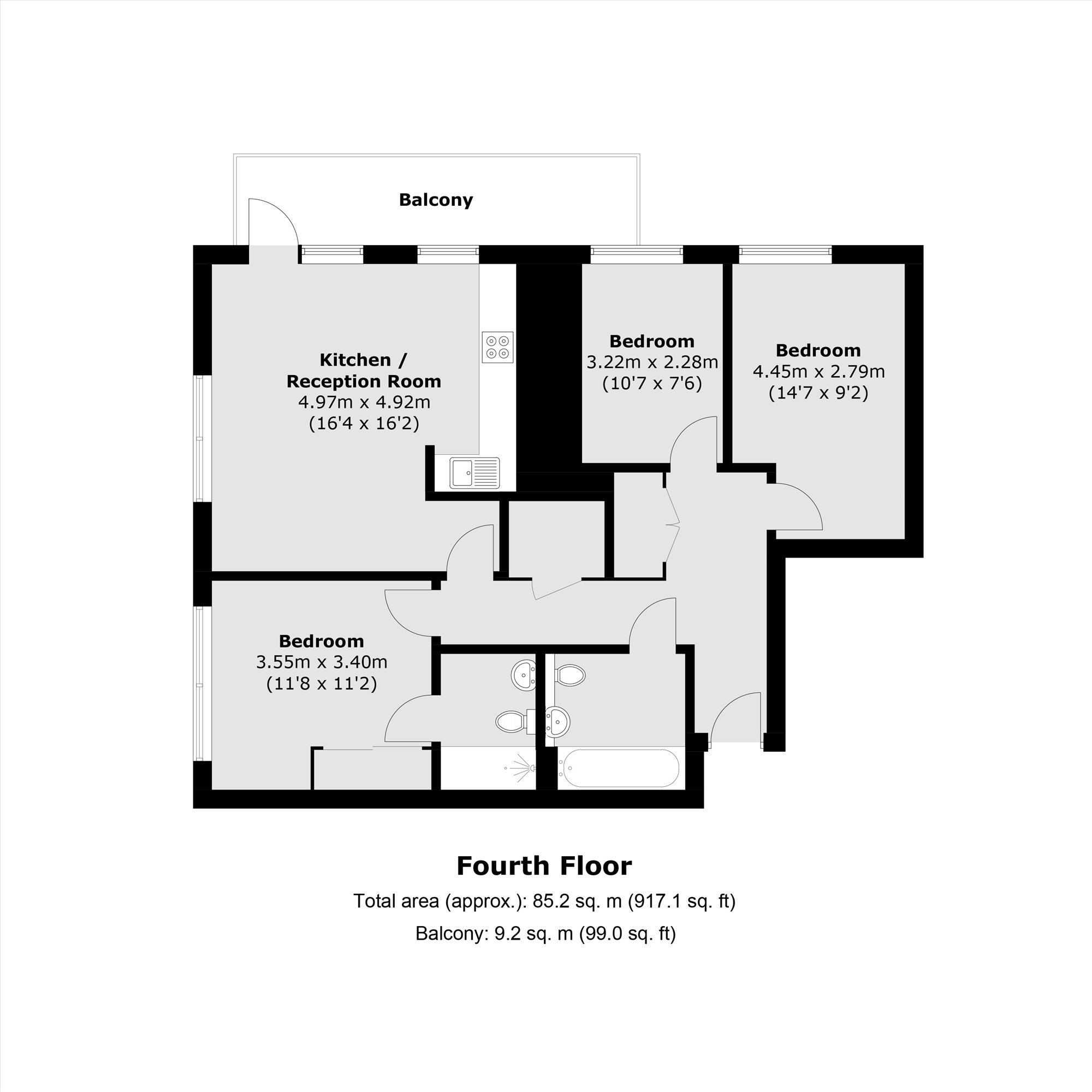Flat 30, 1, Wray Avenue, London floorplan