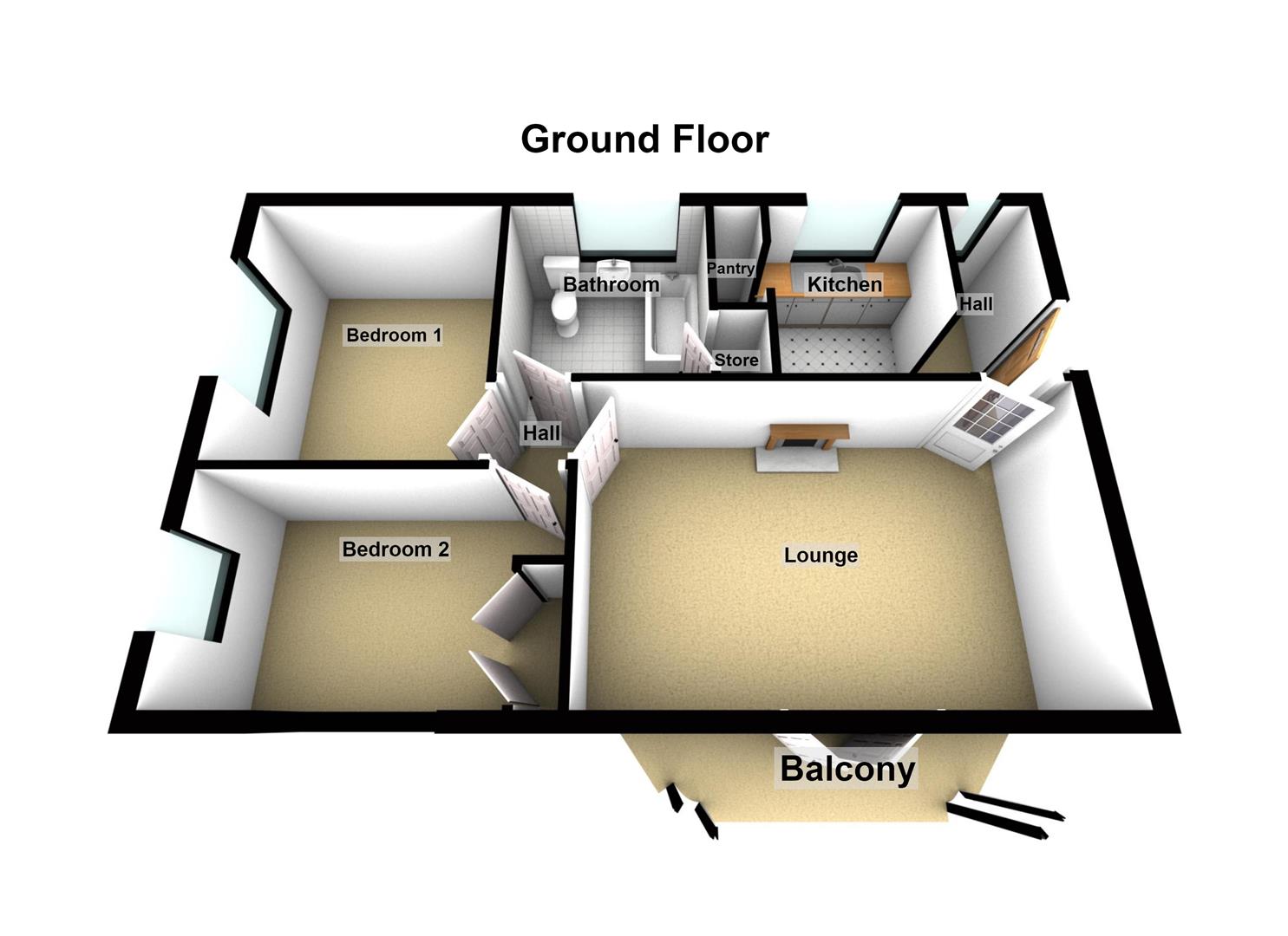 Flat 1, Hawkesford House, Hawkesford Close, Birmingham floorplan