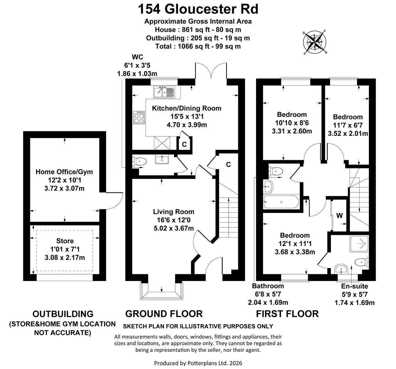 154, Gloucester Road, Cheltenham floorplan