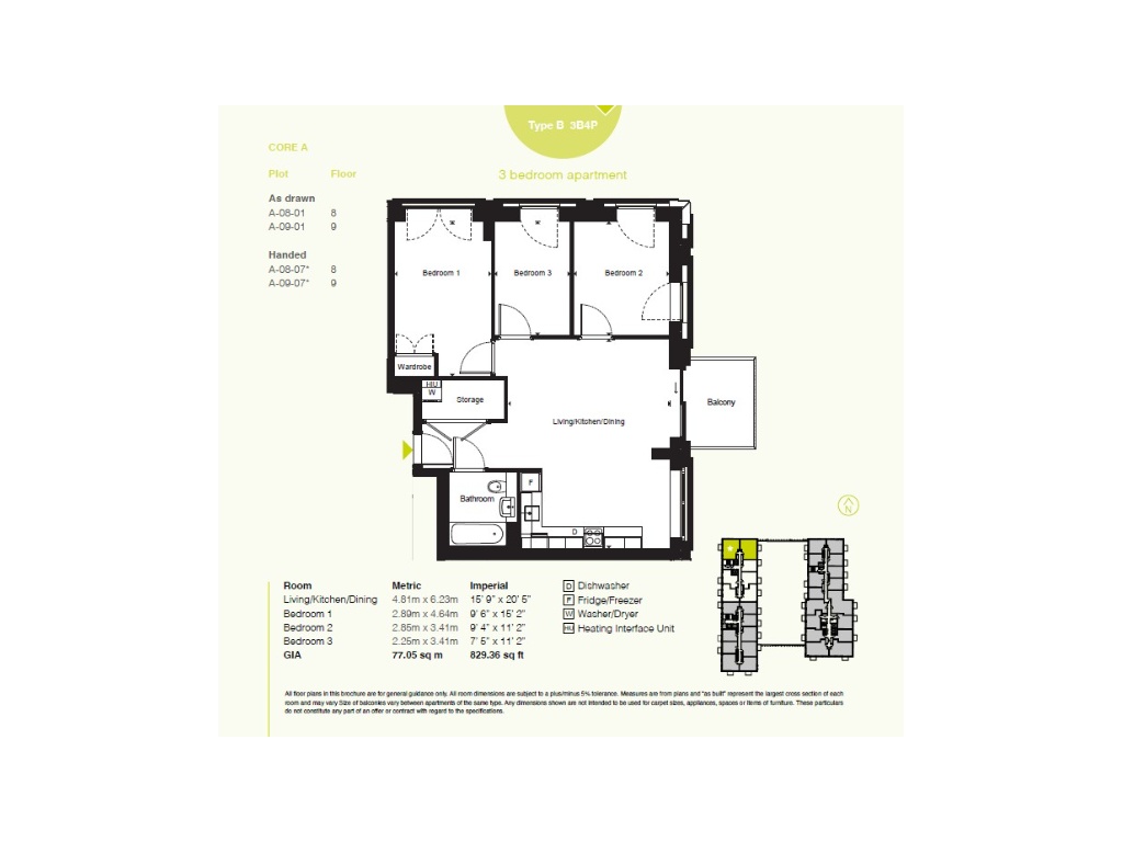Plot A-08-01, Wembley Way, Flat 802, Rutherford Way, Wembley floorplan